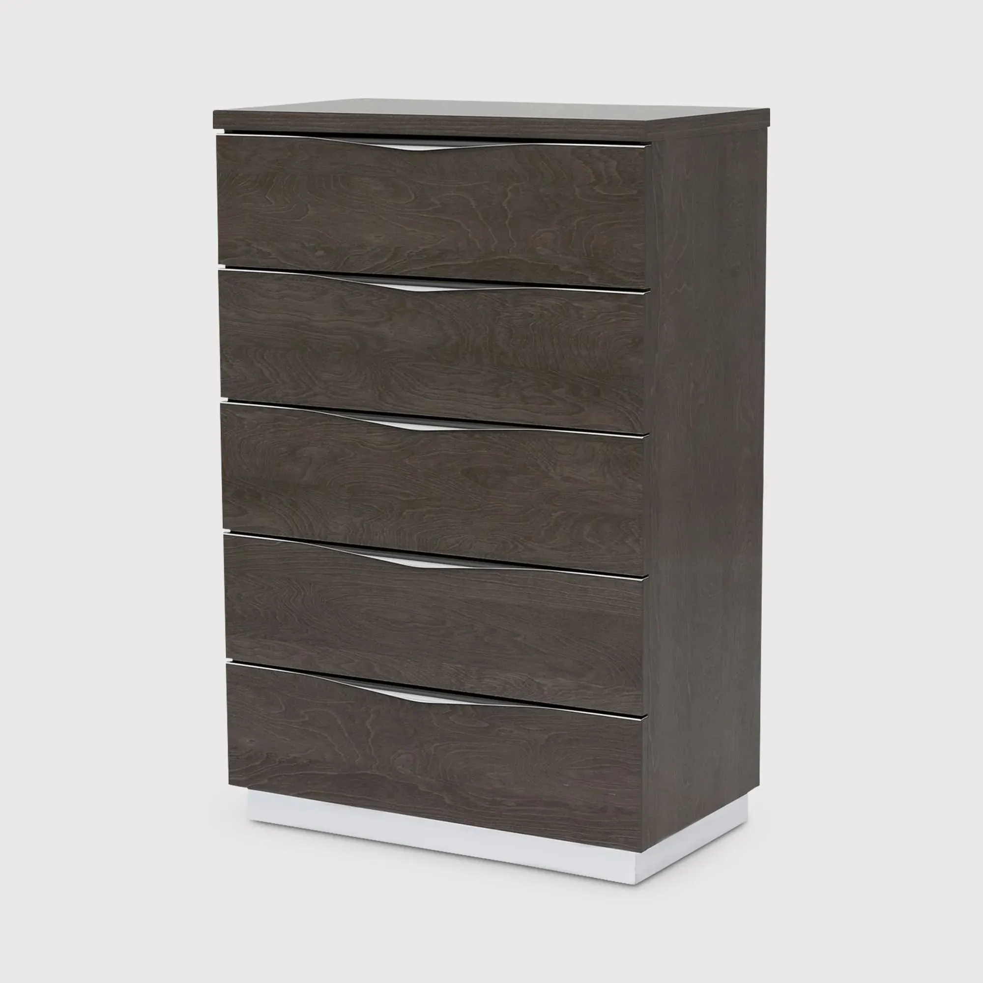 Lutyen 5 Drawer Tall Chest - Brown Gloss