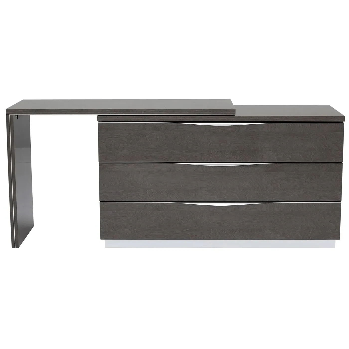 Lutyen Dresser with Vanity Extension - Brown Gloss