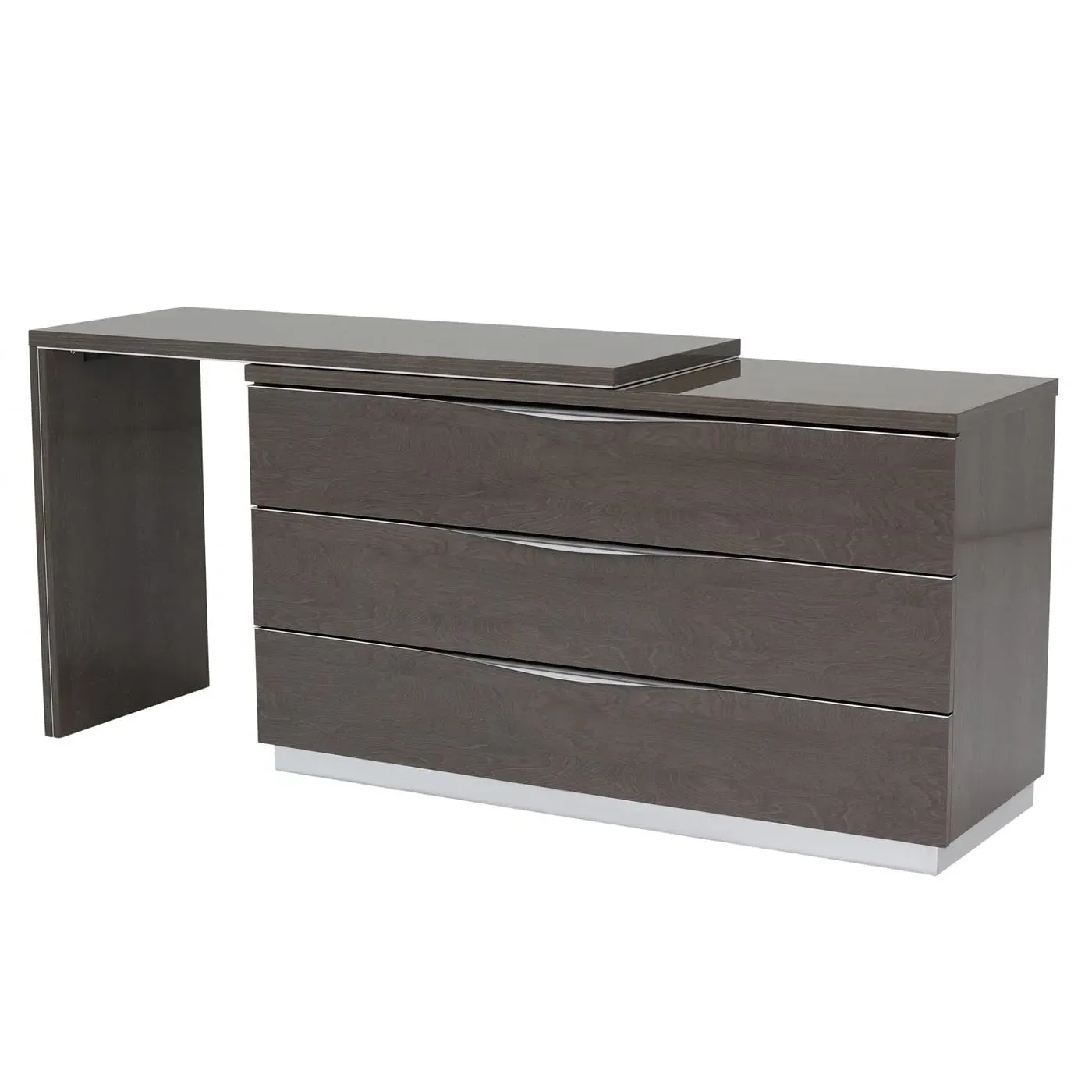Lutyen Dresser with Vanity Extension - Brown Gloss