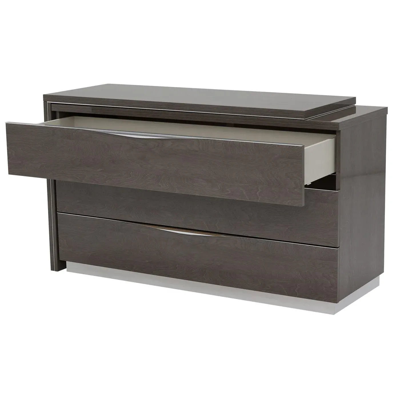 Lutyen Dresser with Vanity Extension - Brown Gloss