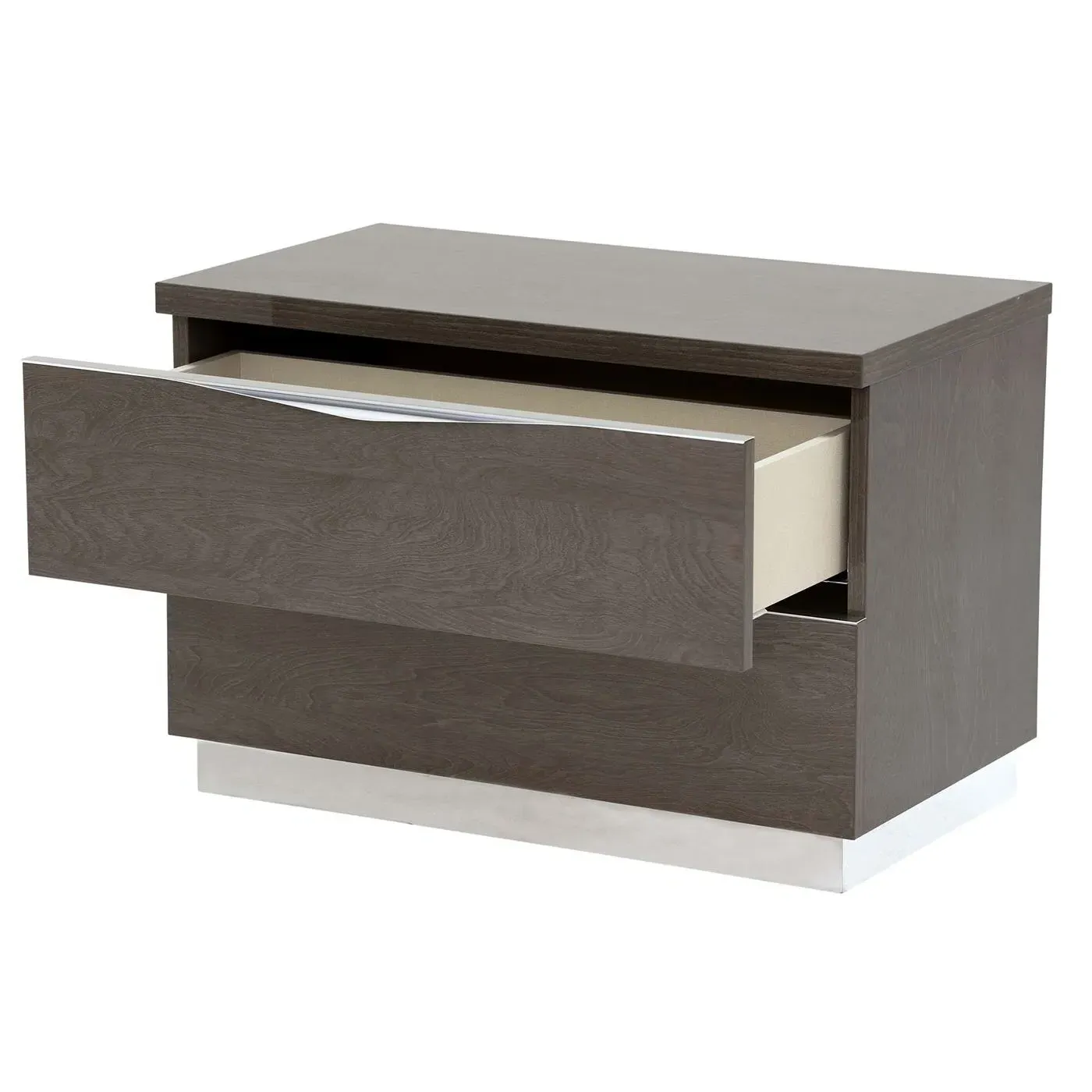 Lutyen Large Bedside Table - Grey, Silver Birch