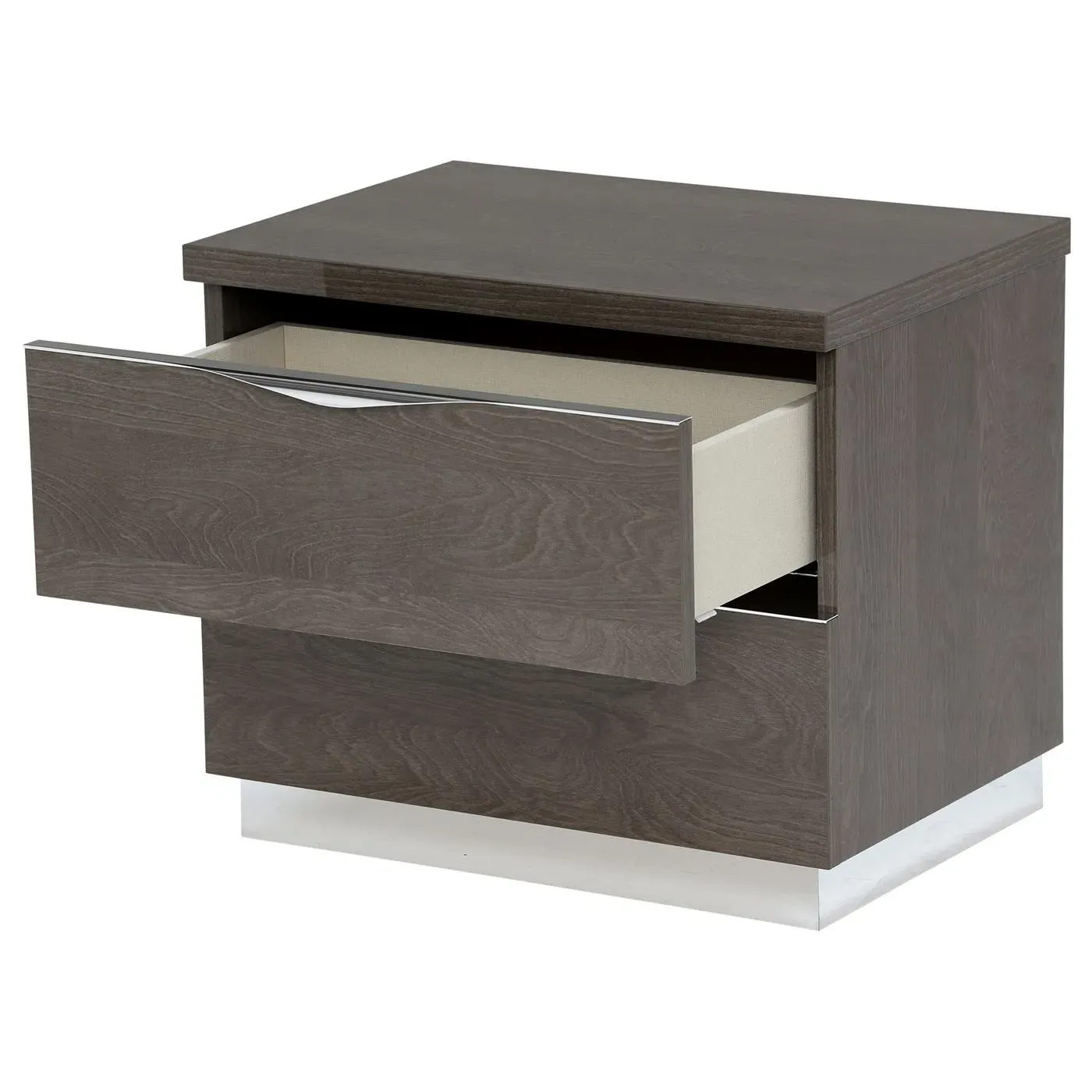 Lutyen Small Bedside Table - Grey, Silver Birch