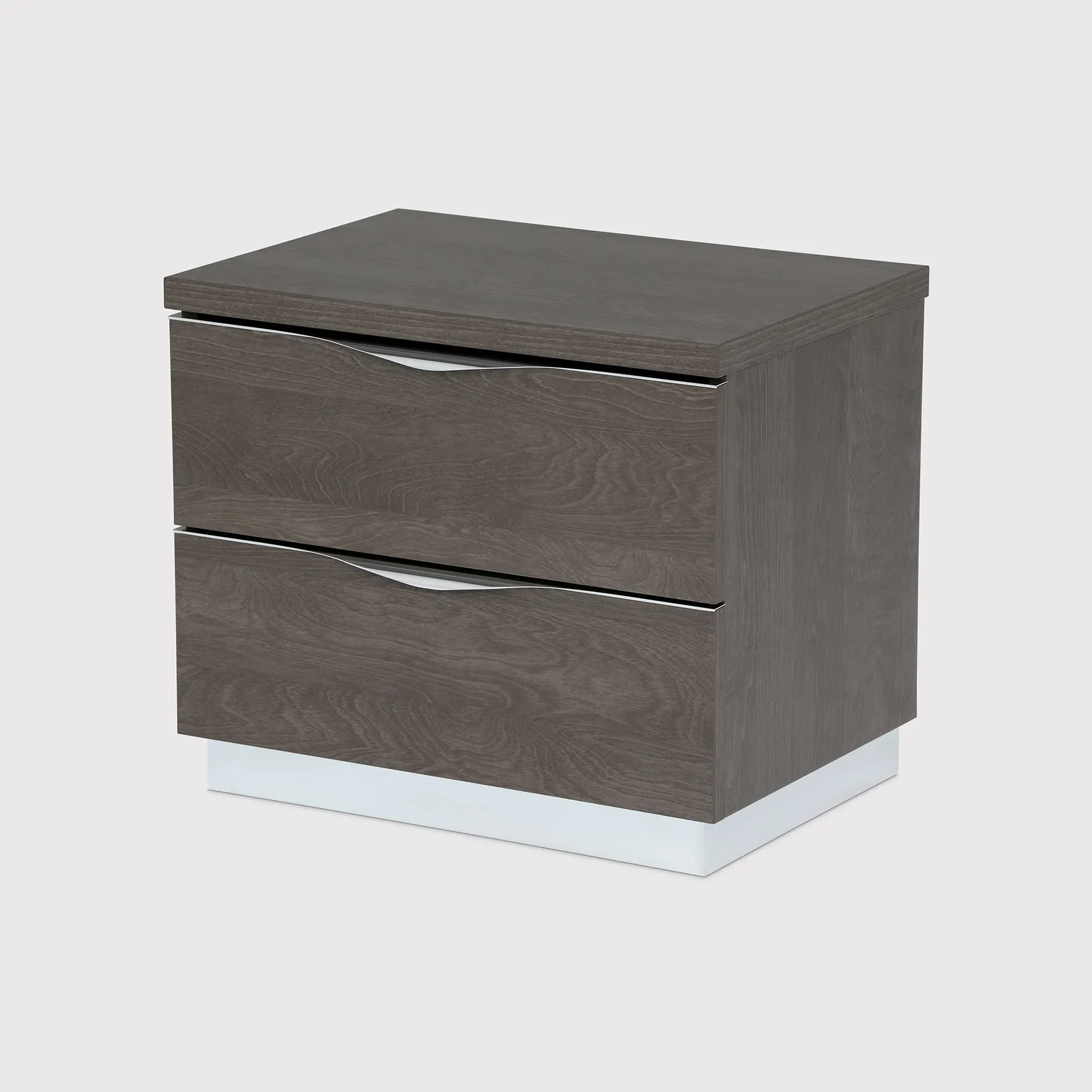 Lutyen Small Bedside Table - Grey, Silver Birch