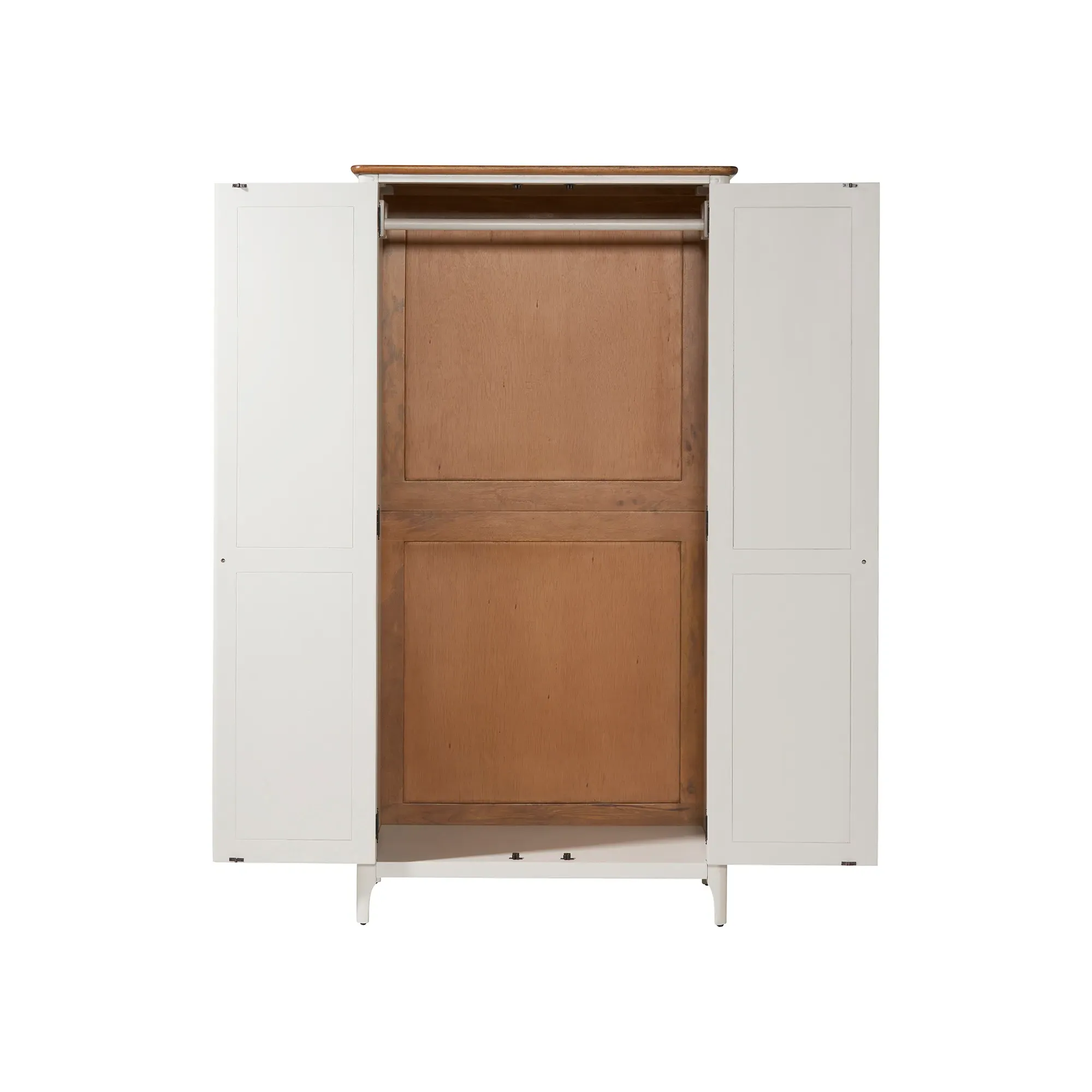 Mara Double Wardrobe - White, Mango Wood