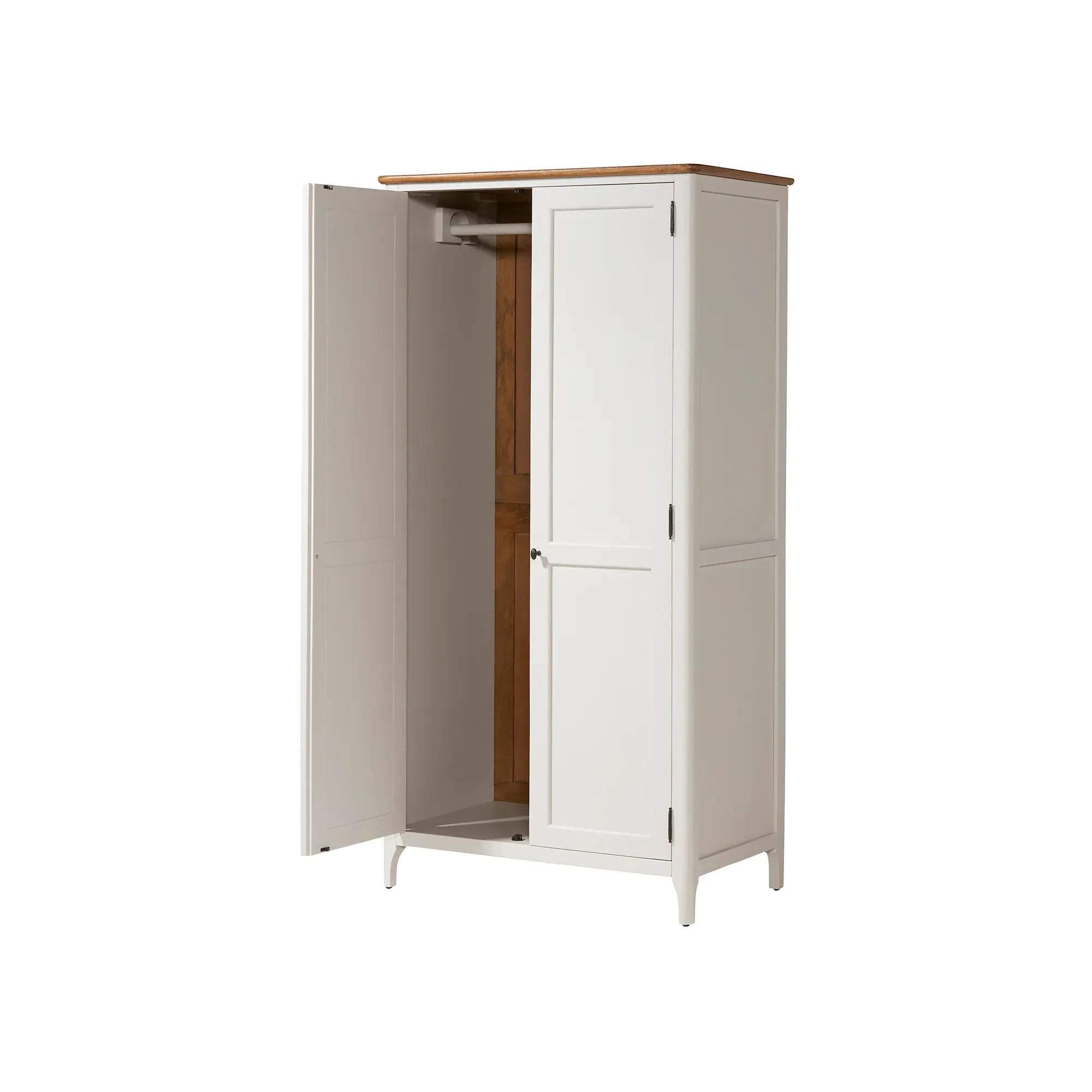 Mara Double Wardrobe - White, Mango Wood
