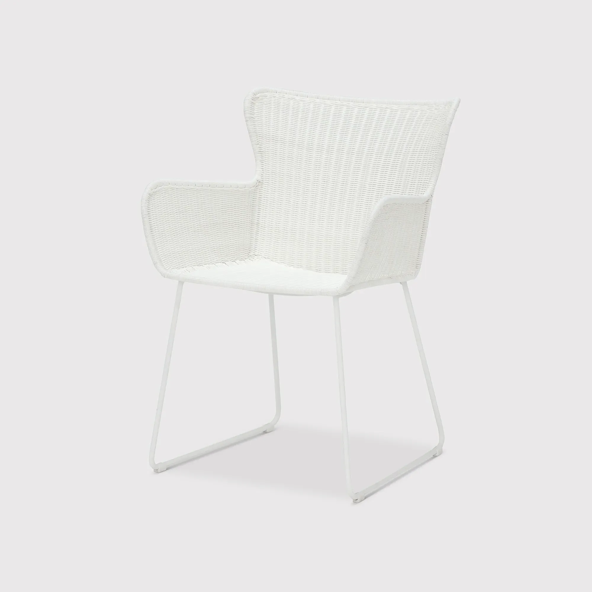 Marbella Dining Armchair - White, Synthetic Wicker