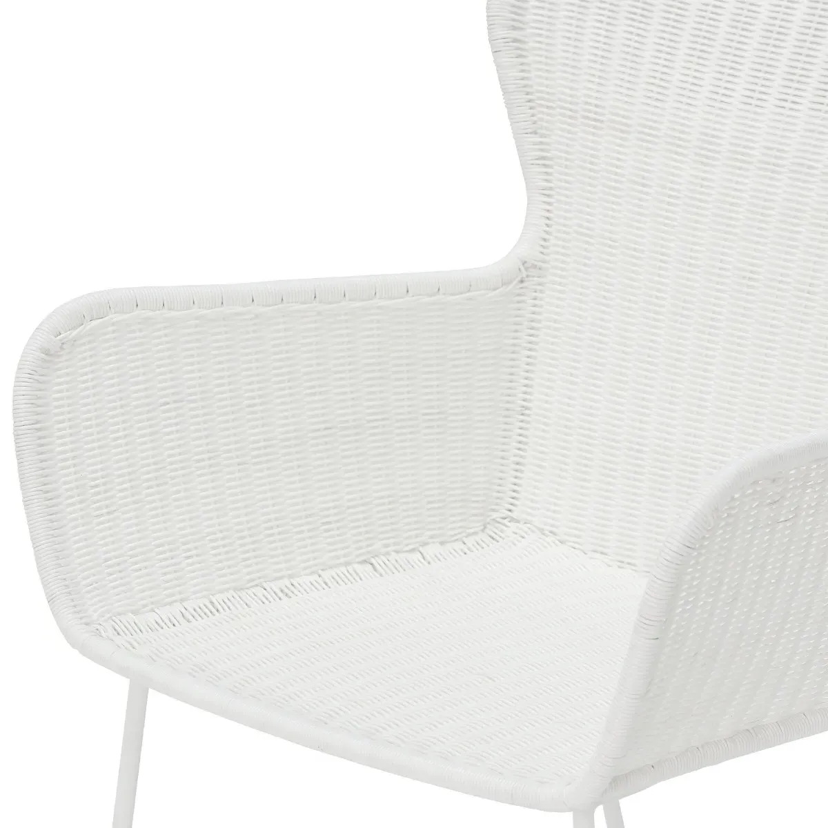 Marbella Dining Armchair - White, Synthetic Wicker