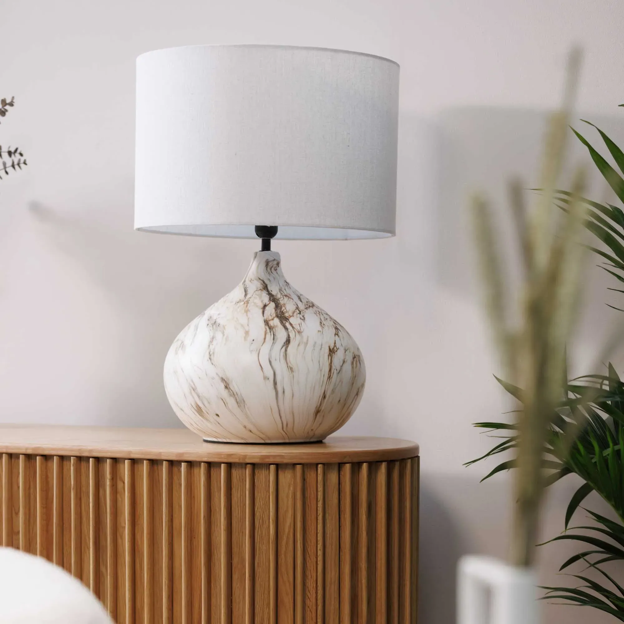 Marbled Table Lamp - Ceramic
