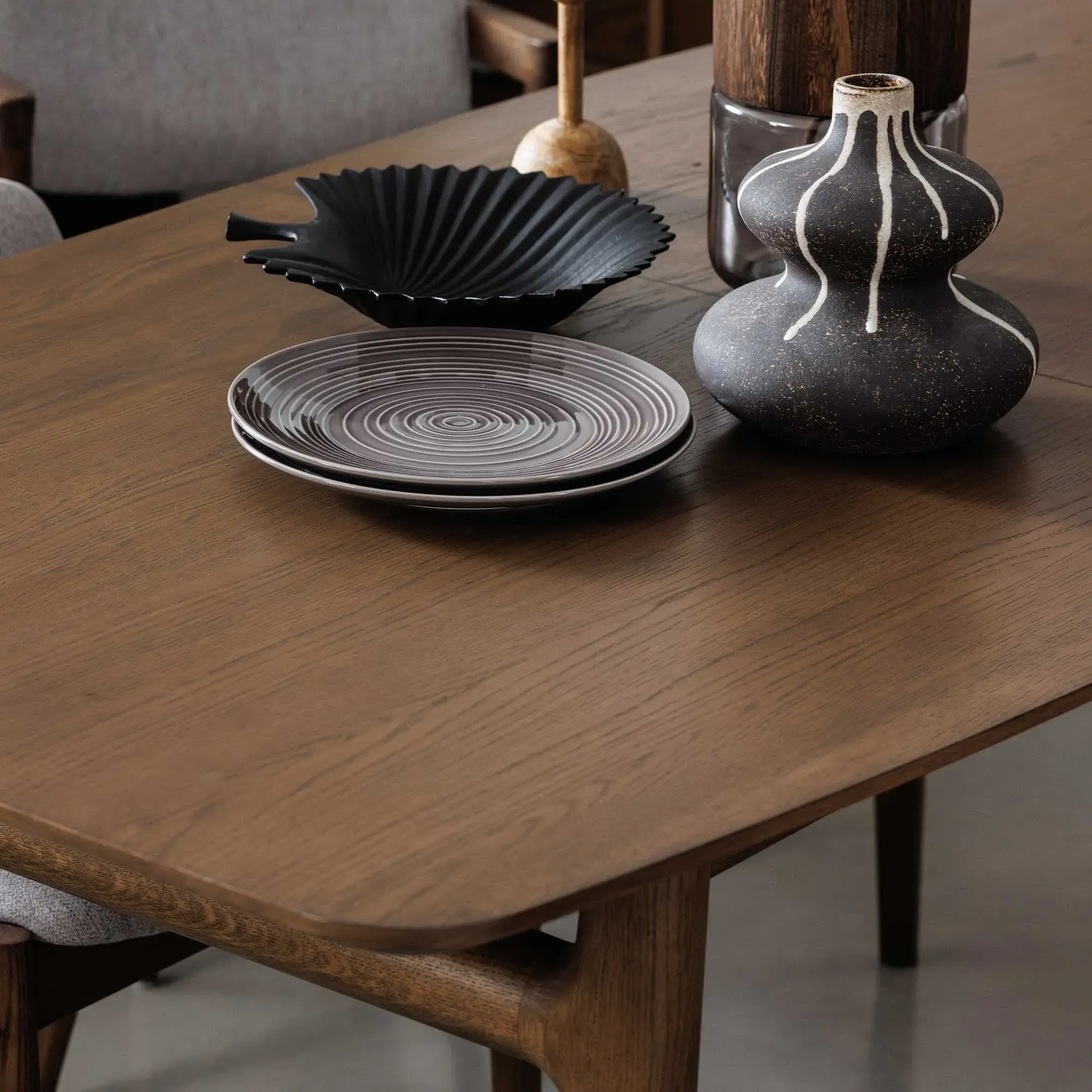 Marlow Extending Dining Table - Brown, Oak Veneer