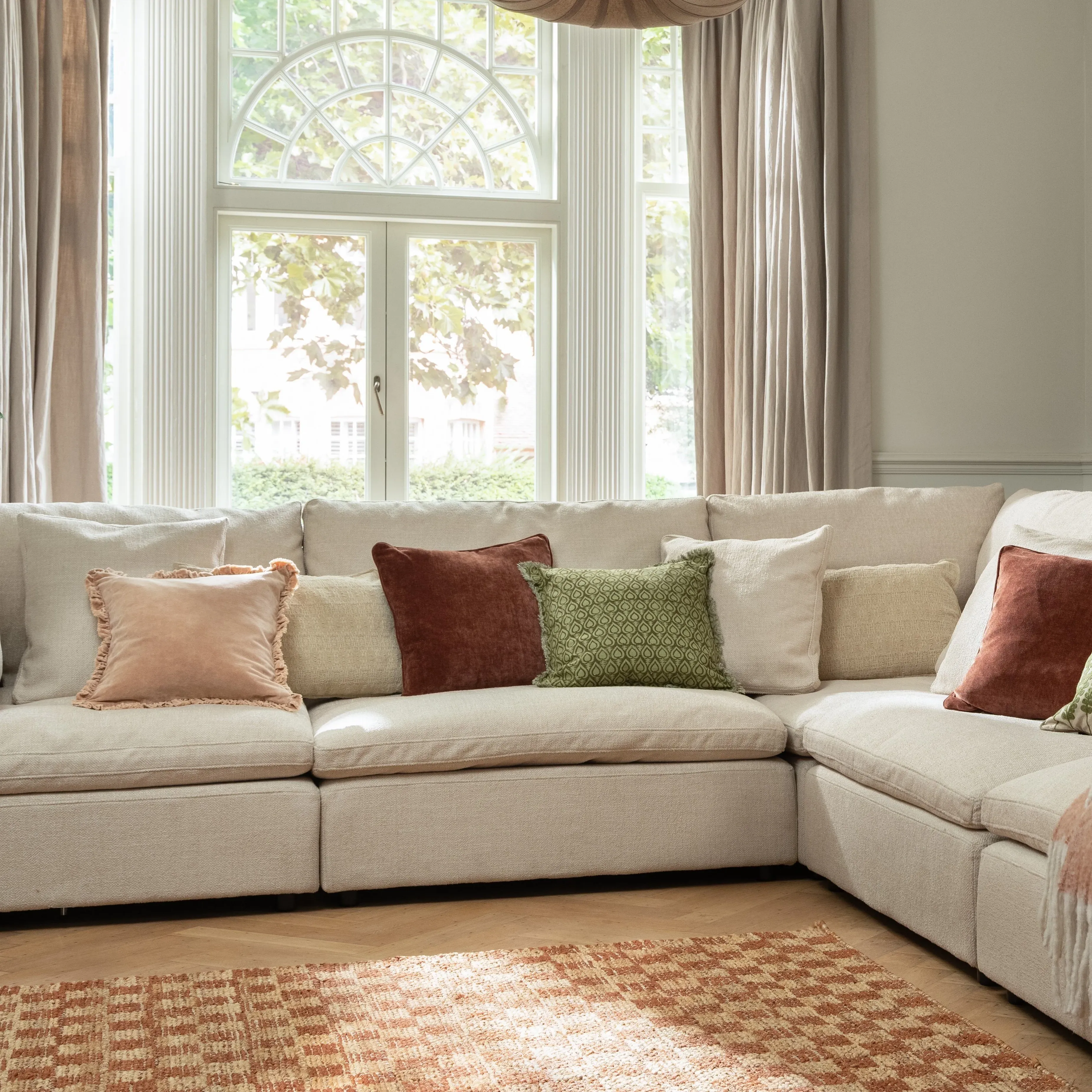 Maroc Sand Square Cushion - Neutral, Cotton