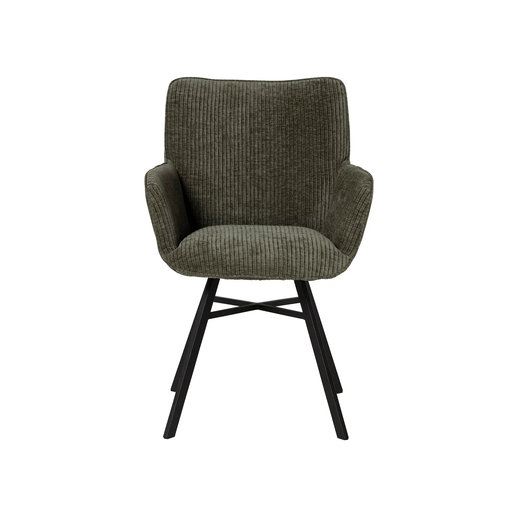 Mati Dining Chair with Arms - Green, Fabric