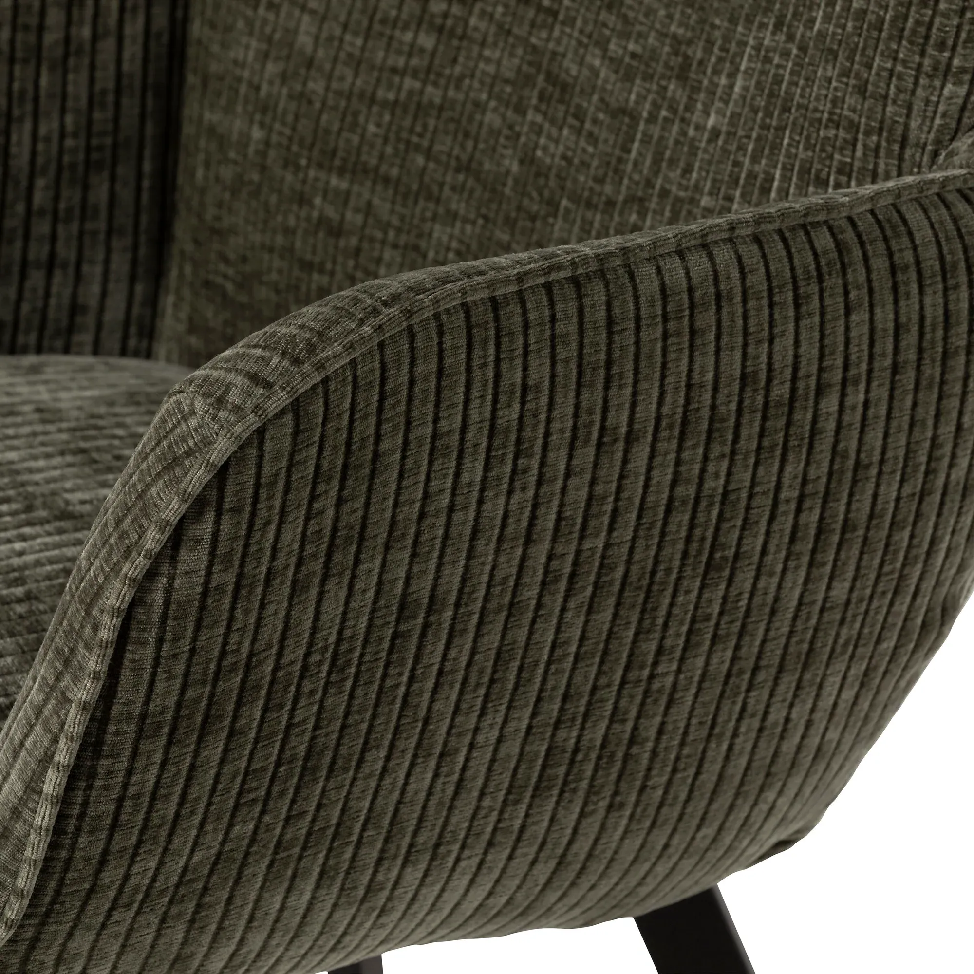 Mati Dining Chair with Arms - Green, Fabric