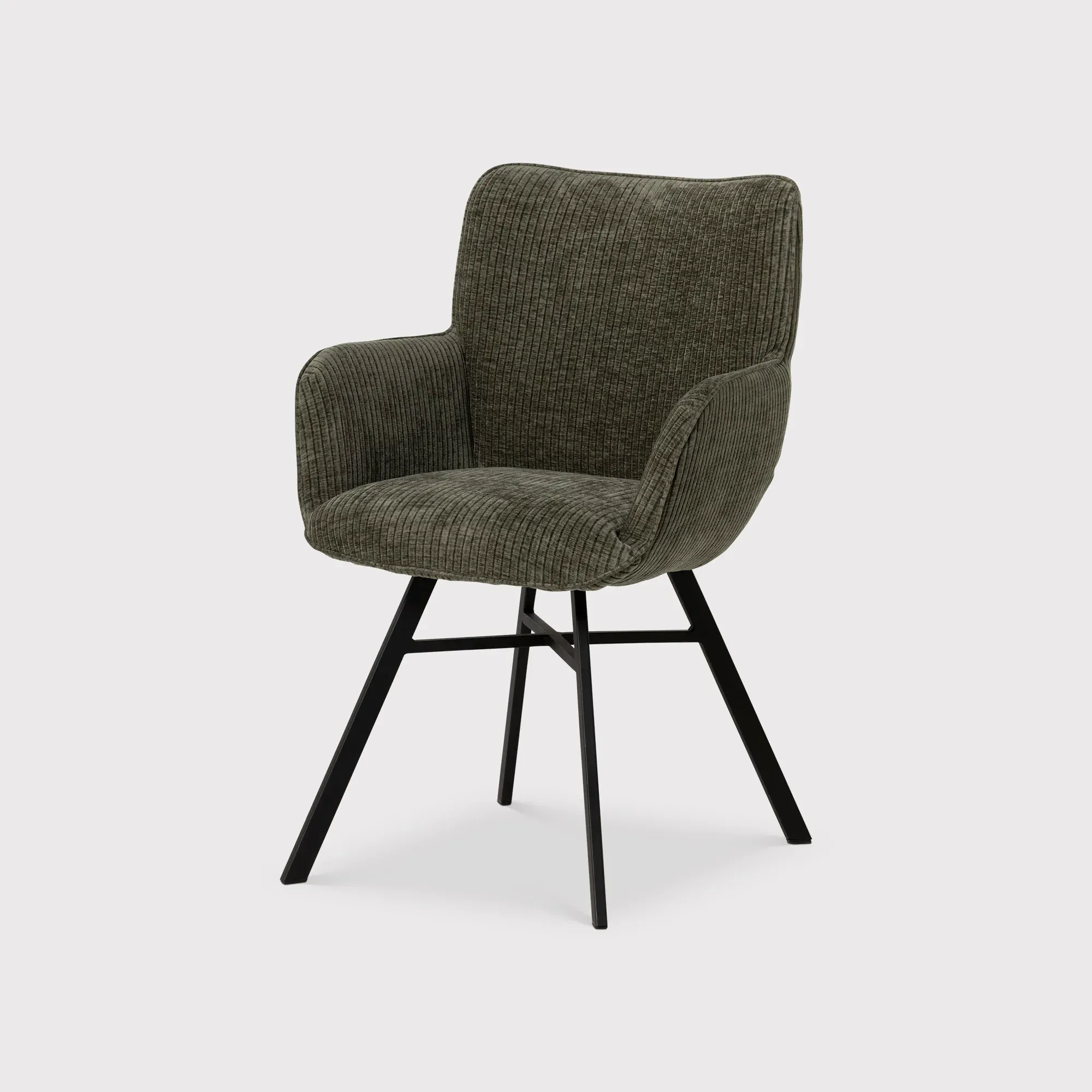 Mati Dining Chair with Arms - Green, Fabric