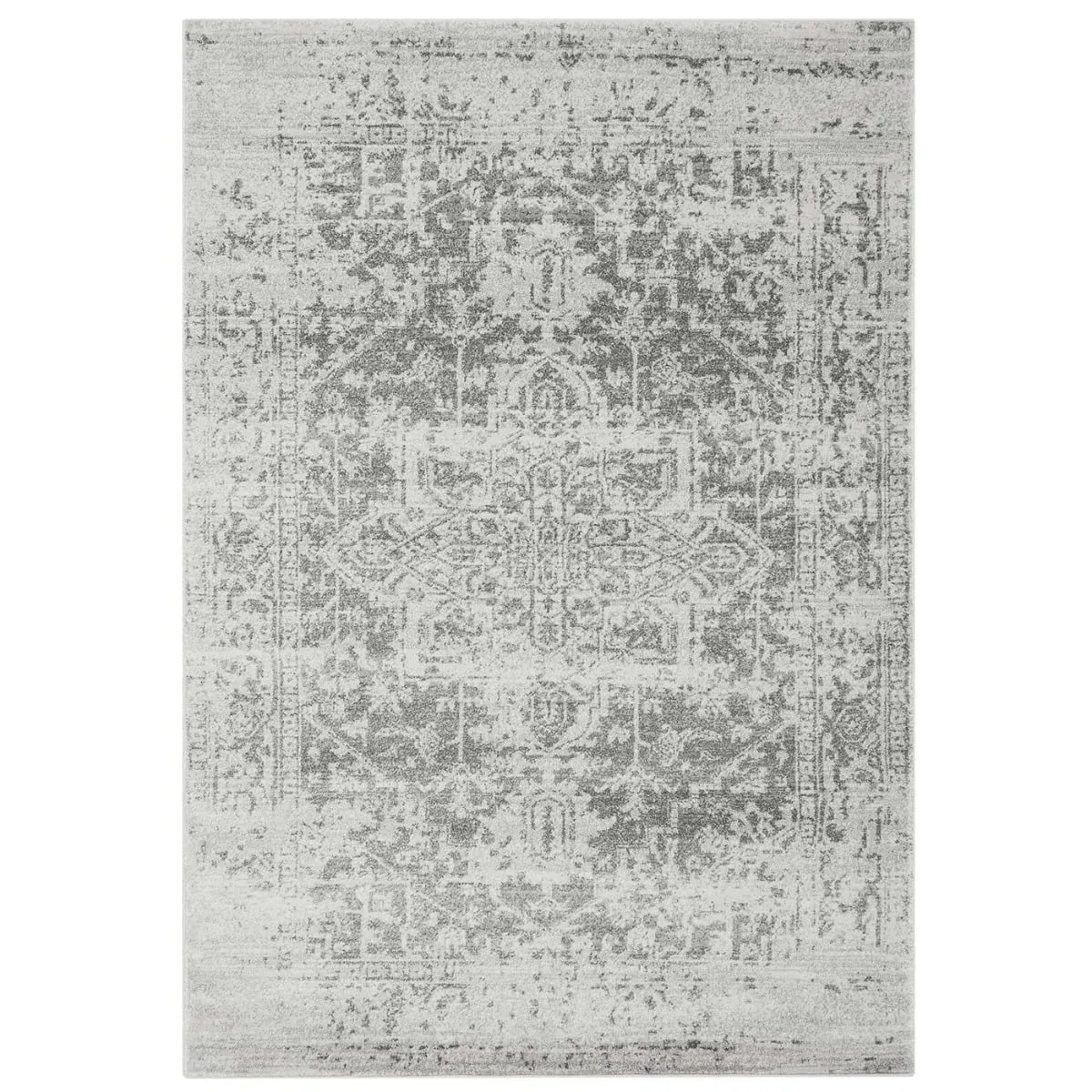 Medallion Square Rug - Grey, Polypropylene