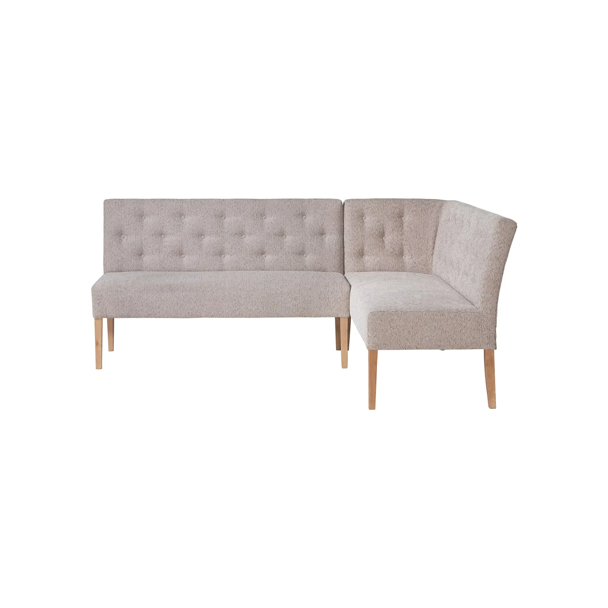 Medina Left Corner Bench - Grey, Fabric