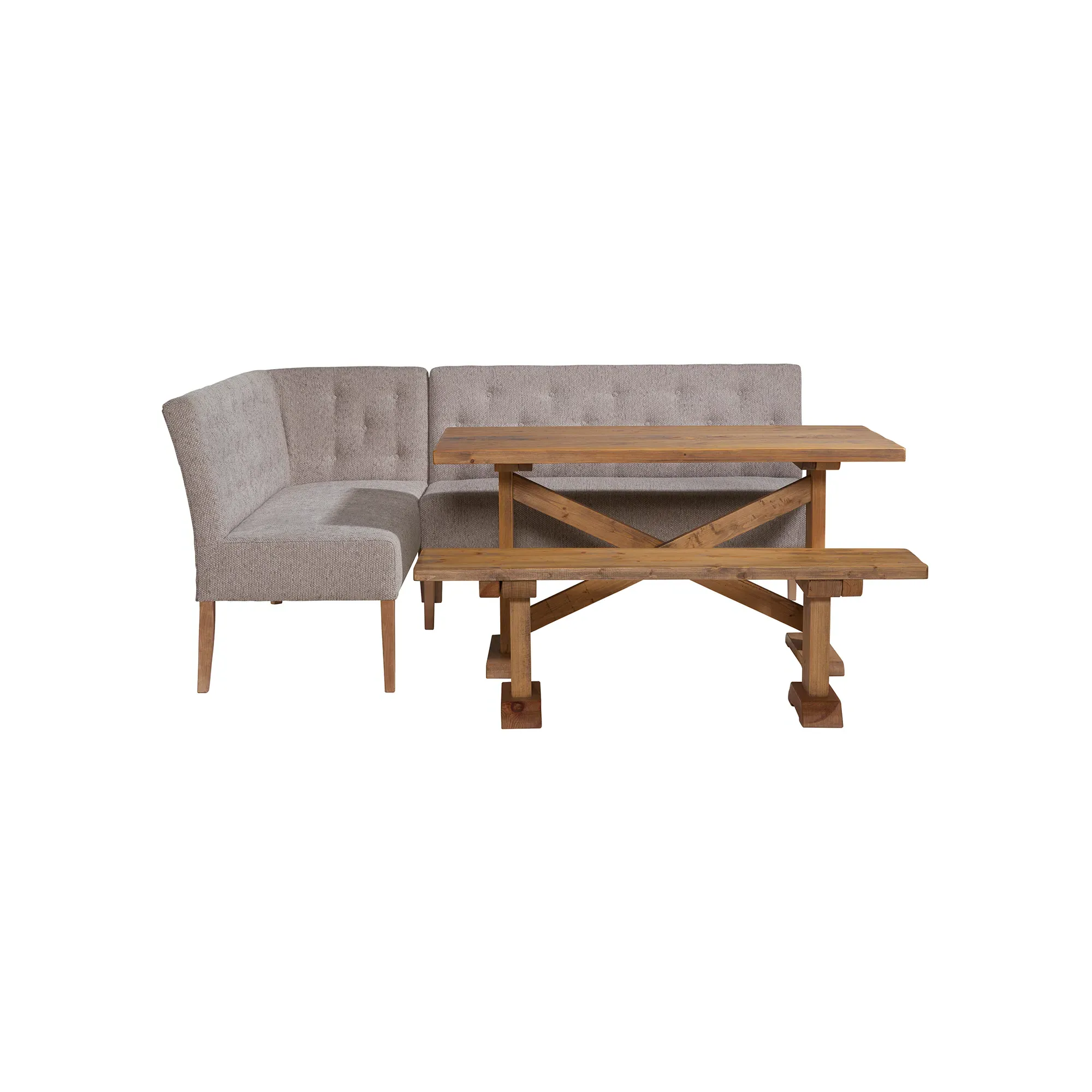 Medina RHF Corner Bench - Brown, Wood