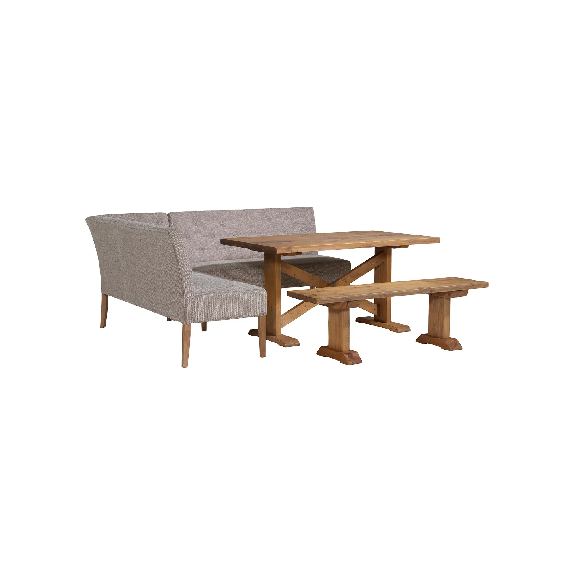 Medina RHF Corner Bench - Brown, Wood