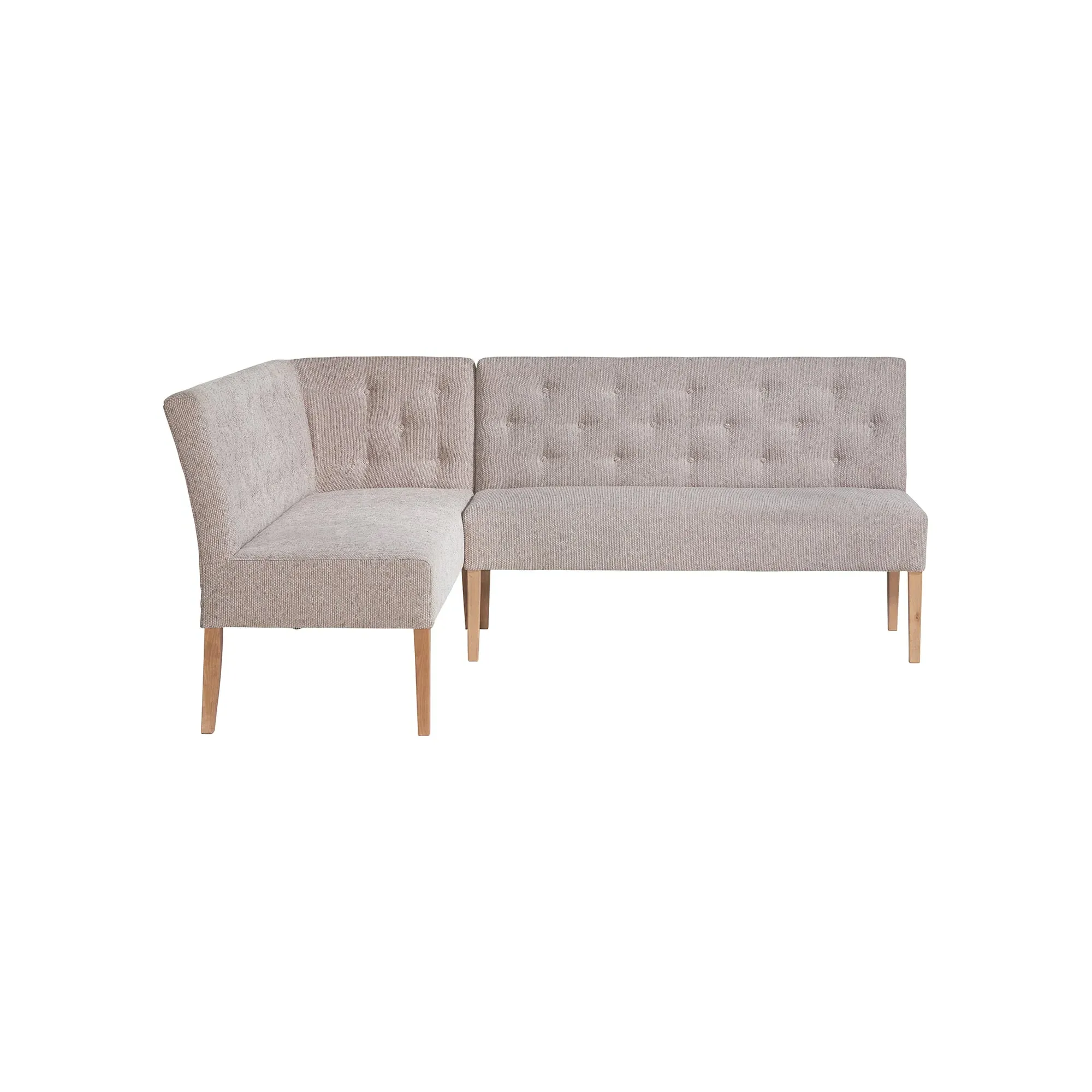 Medina Right Corner Bench - Grey, Fabric