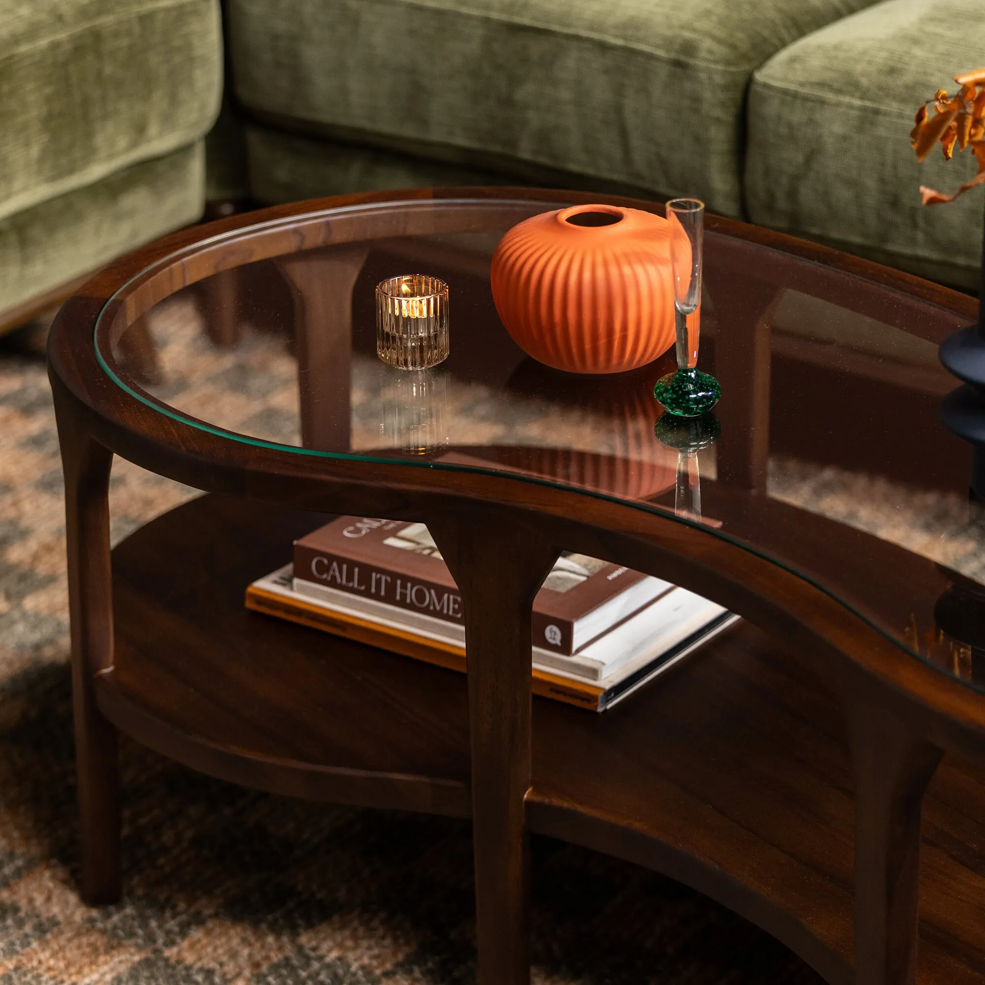 Meeru Round Coffee Table - Brown, Wood