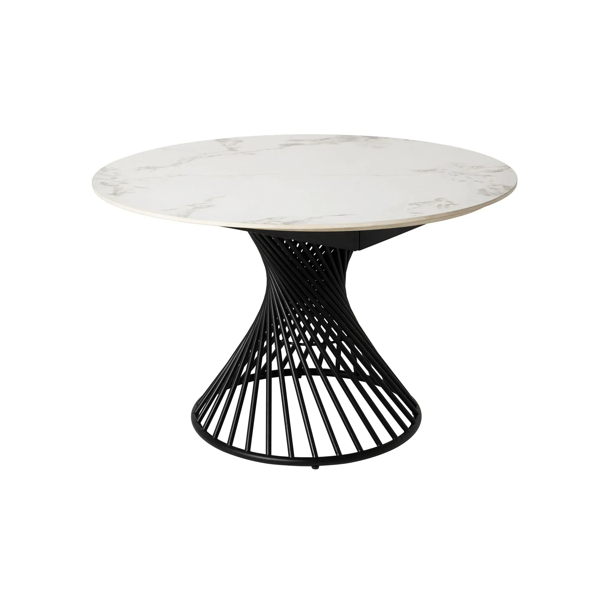 Mendal Round Extending Dining Table - White, Ceramic