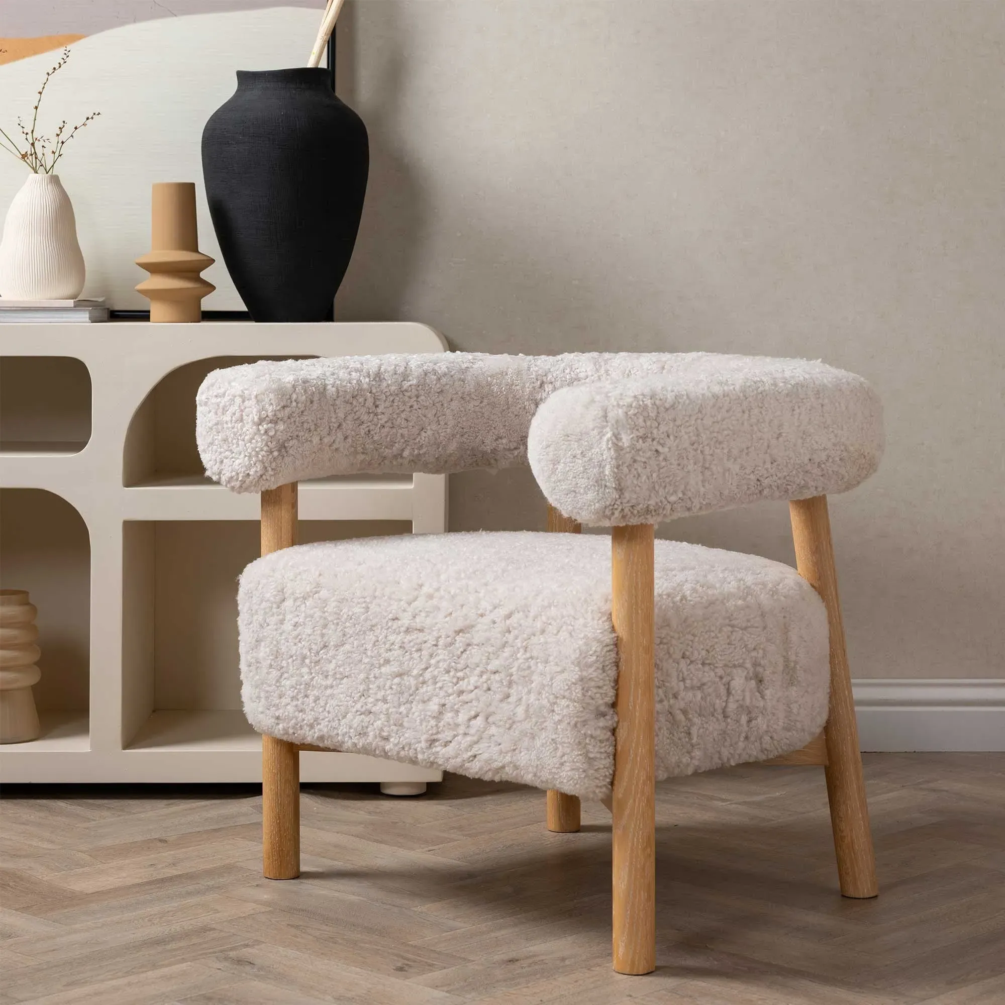 Mercer Armchair - Neutral, Fabric