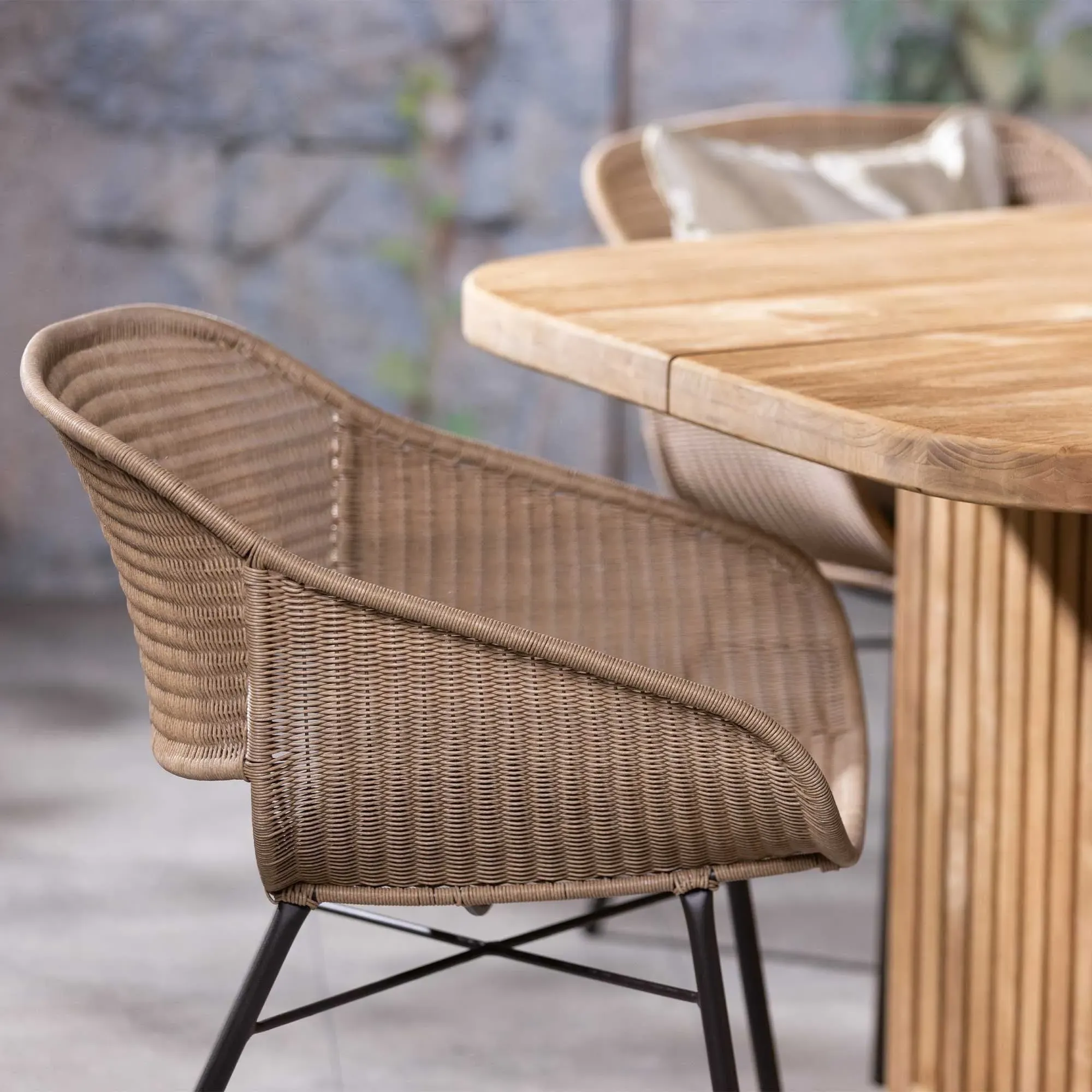 Merida Garden Dining Armchair - Neutral, Aluminium