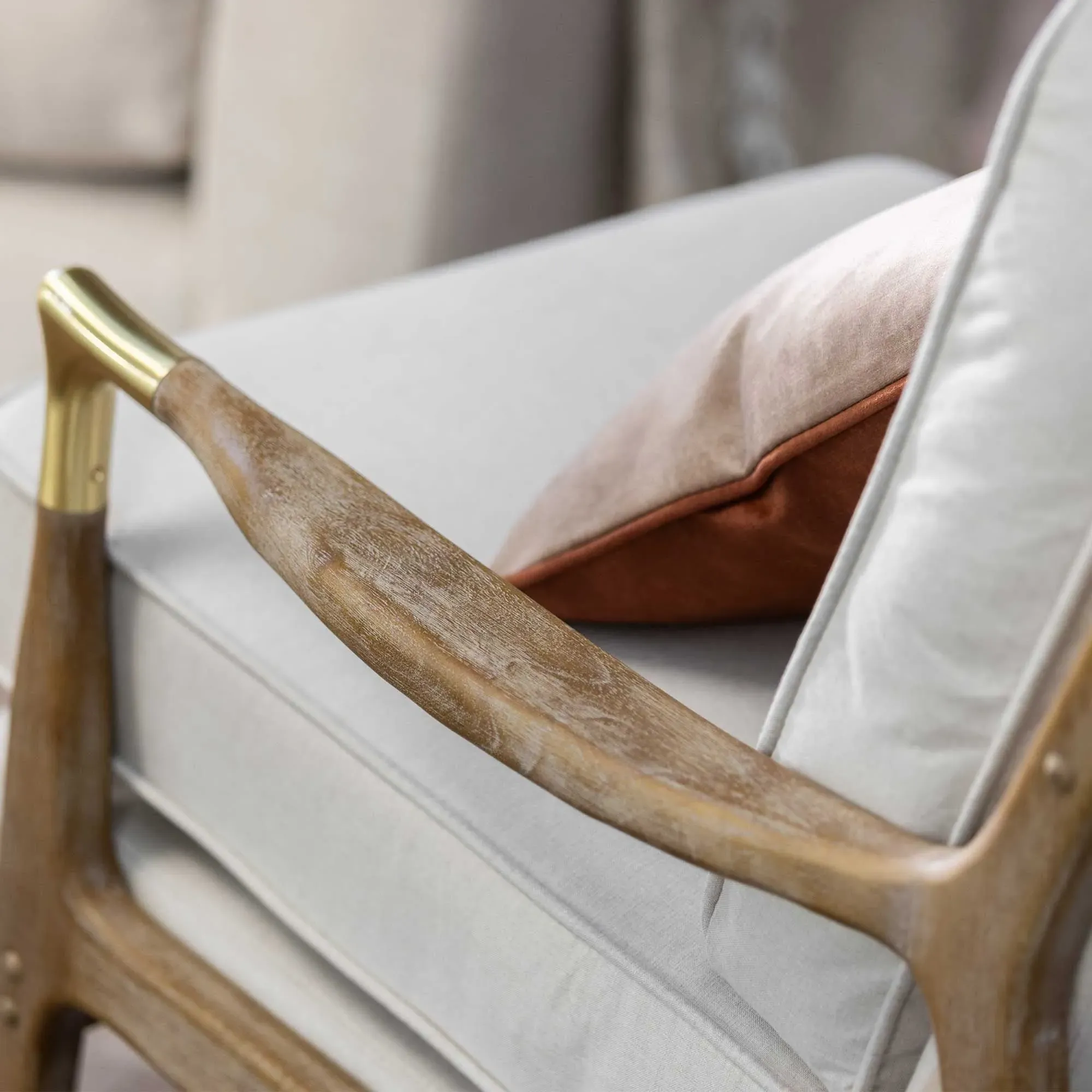 Merrin Armchair - Neutral, Cashmere Fabric