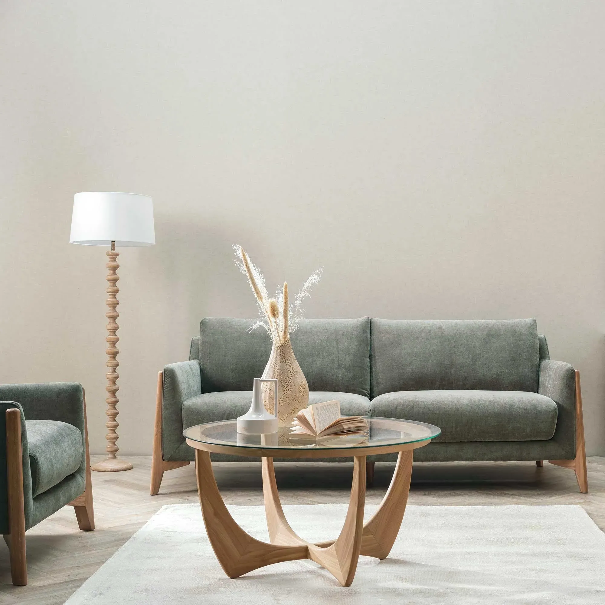 Miles 3-Seater Sofa - Grey, Fabric