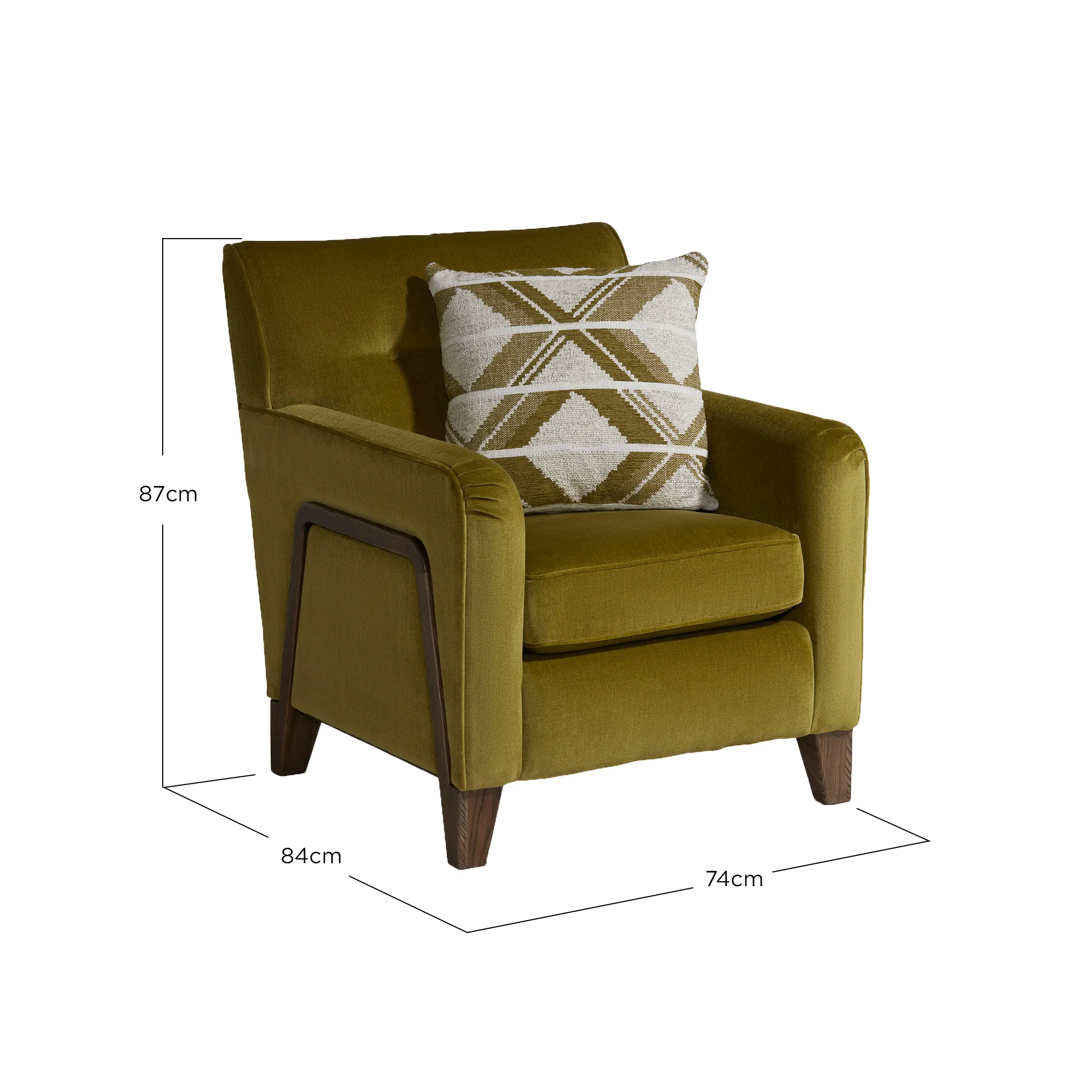 Miller Accent Chair - Green, Fabric