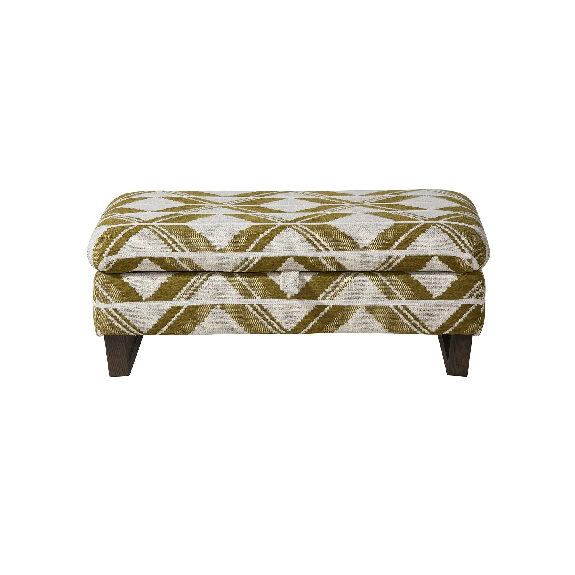 Miller Legged Ottoman - Green, Fabric