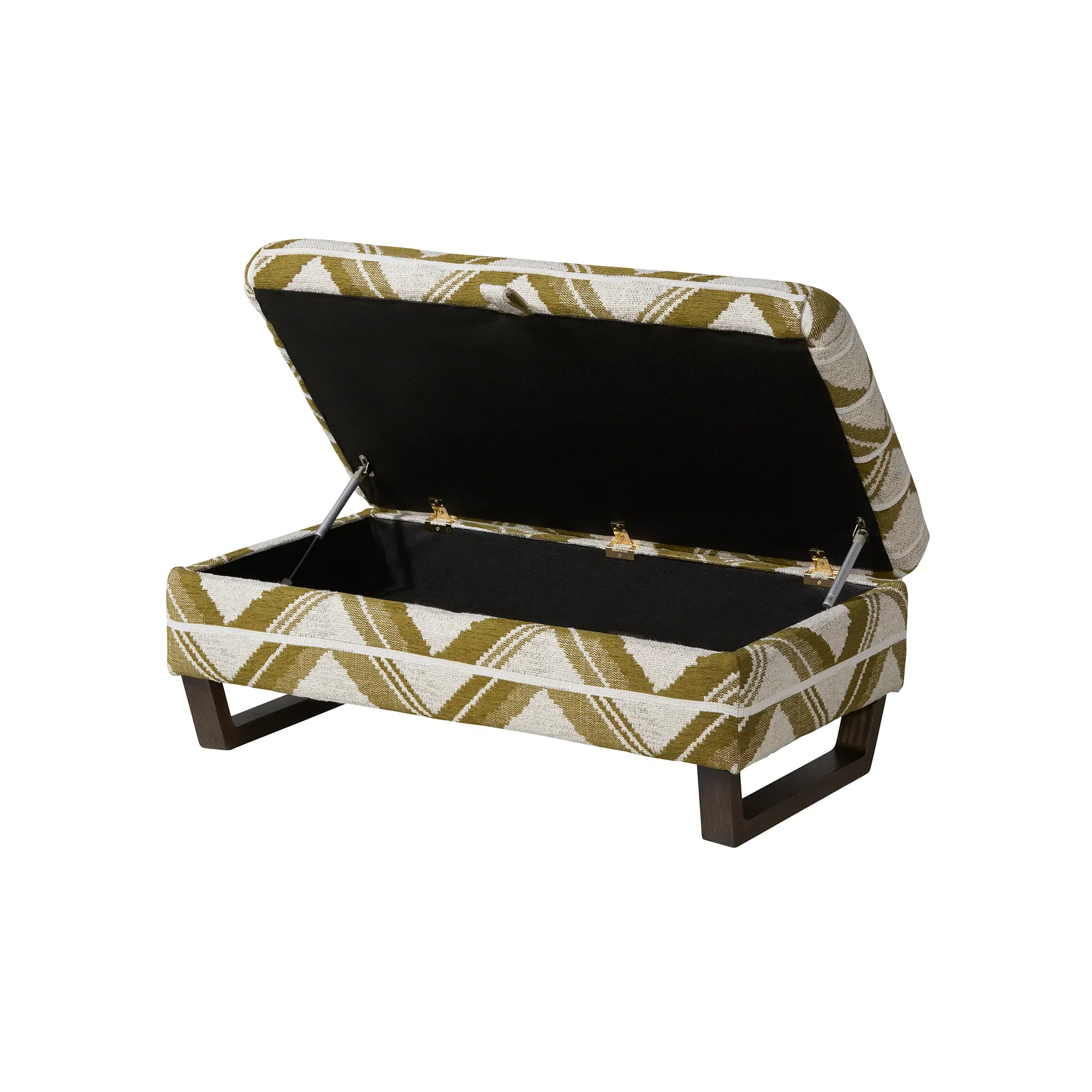 Miller Legged Ottoman - Green, Fabric