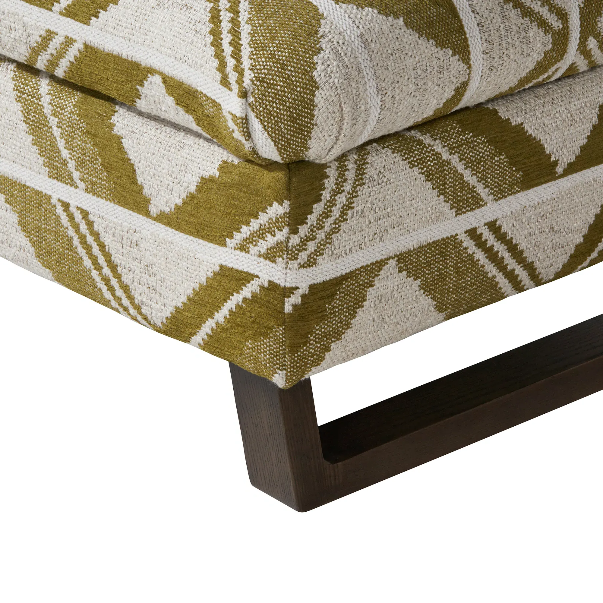 Miller Legged Ottoman - Green, Fabric