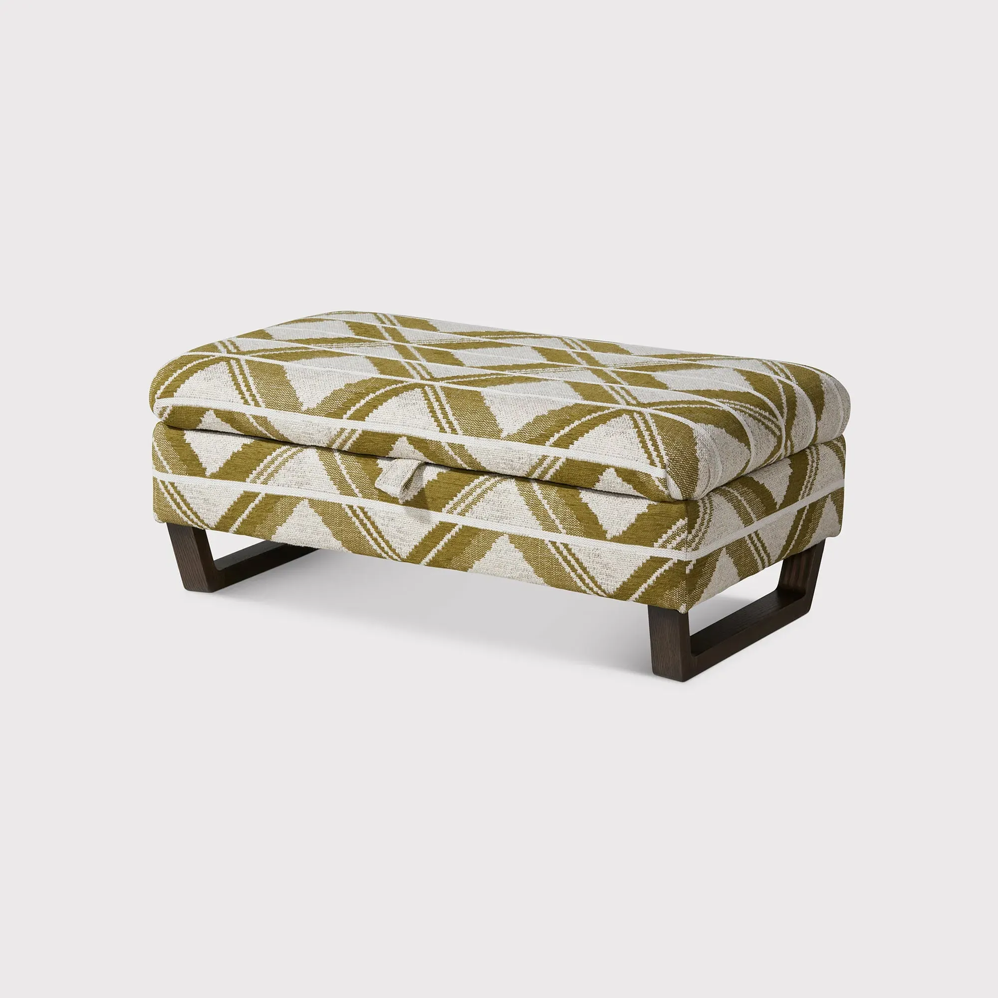 Miller Legged Ottoman - Green, Fabric