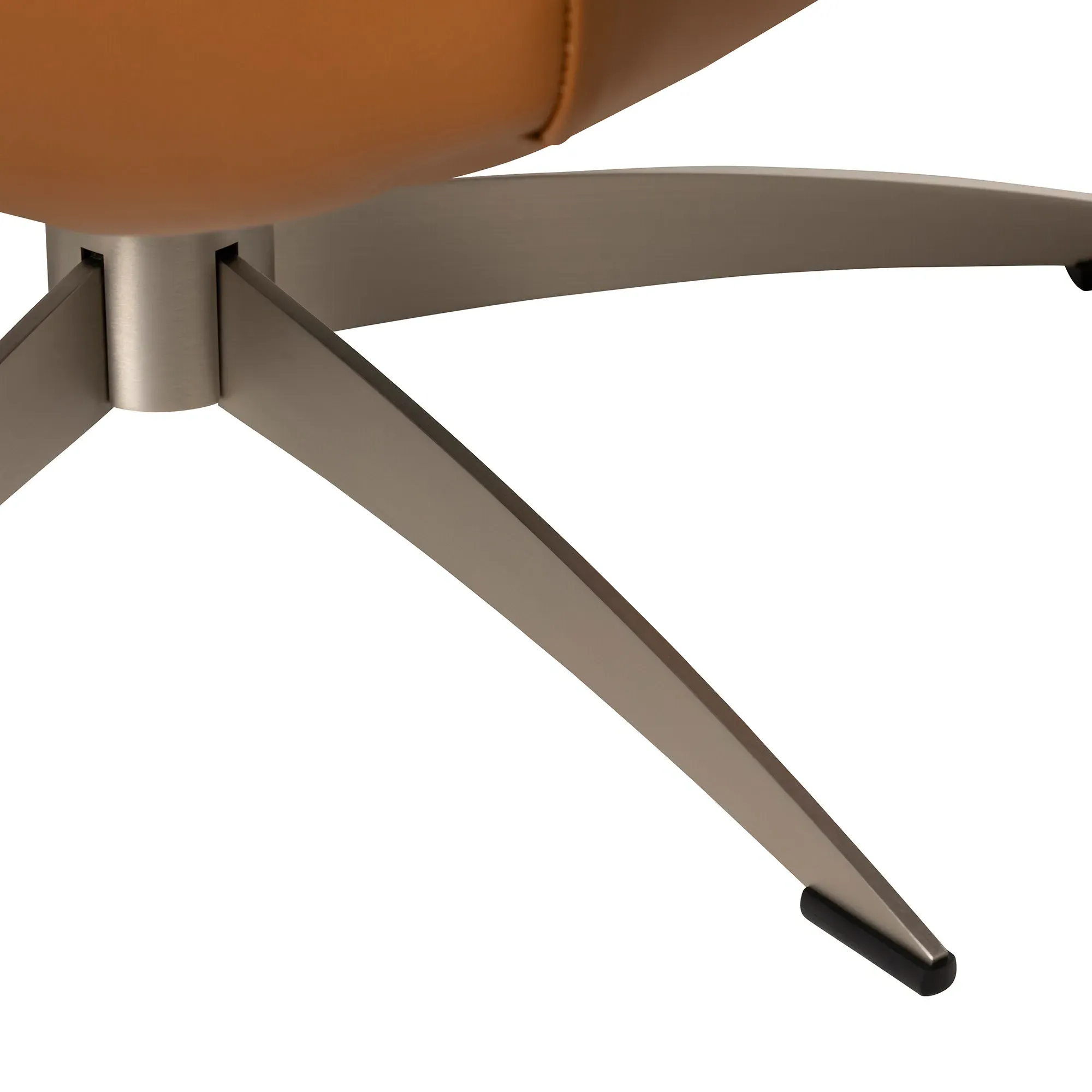 Mills Ottoman - Brown, Leather