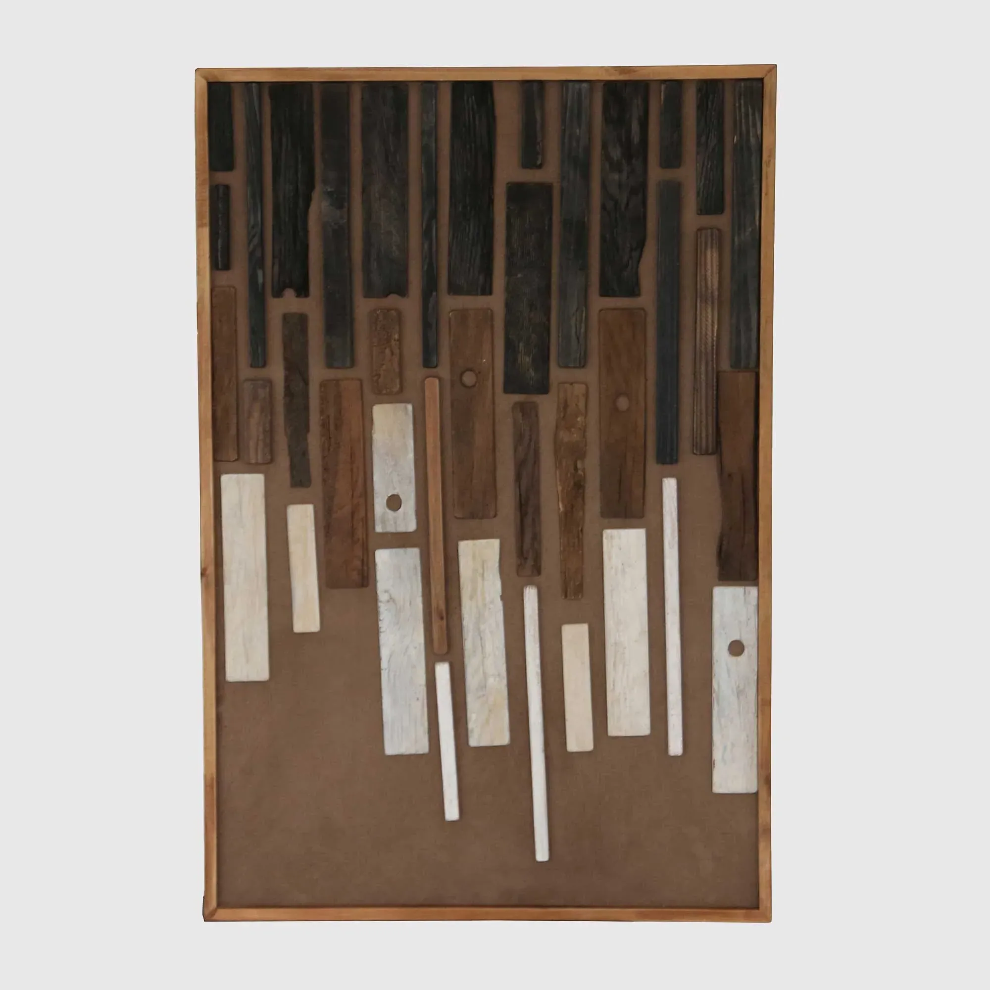 Mocha Abstract Square Wall Art Print - Brown, Pine Wood