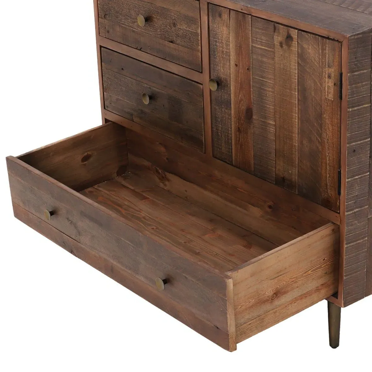 Modi 3 Drawer Buffet Cabinet with Door - Brown, Reclaimed Wood