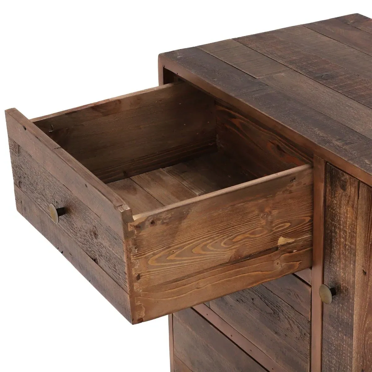 Modi 3 Drawer Buffet Cabinet with Door - Brown, Reclaimed Wood