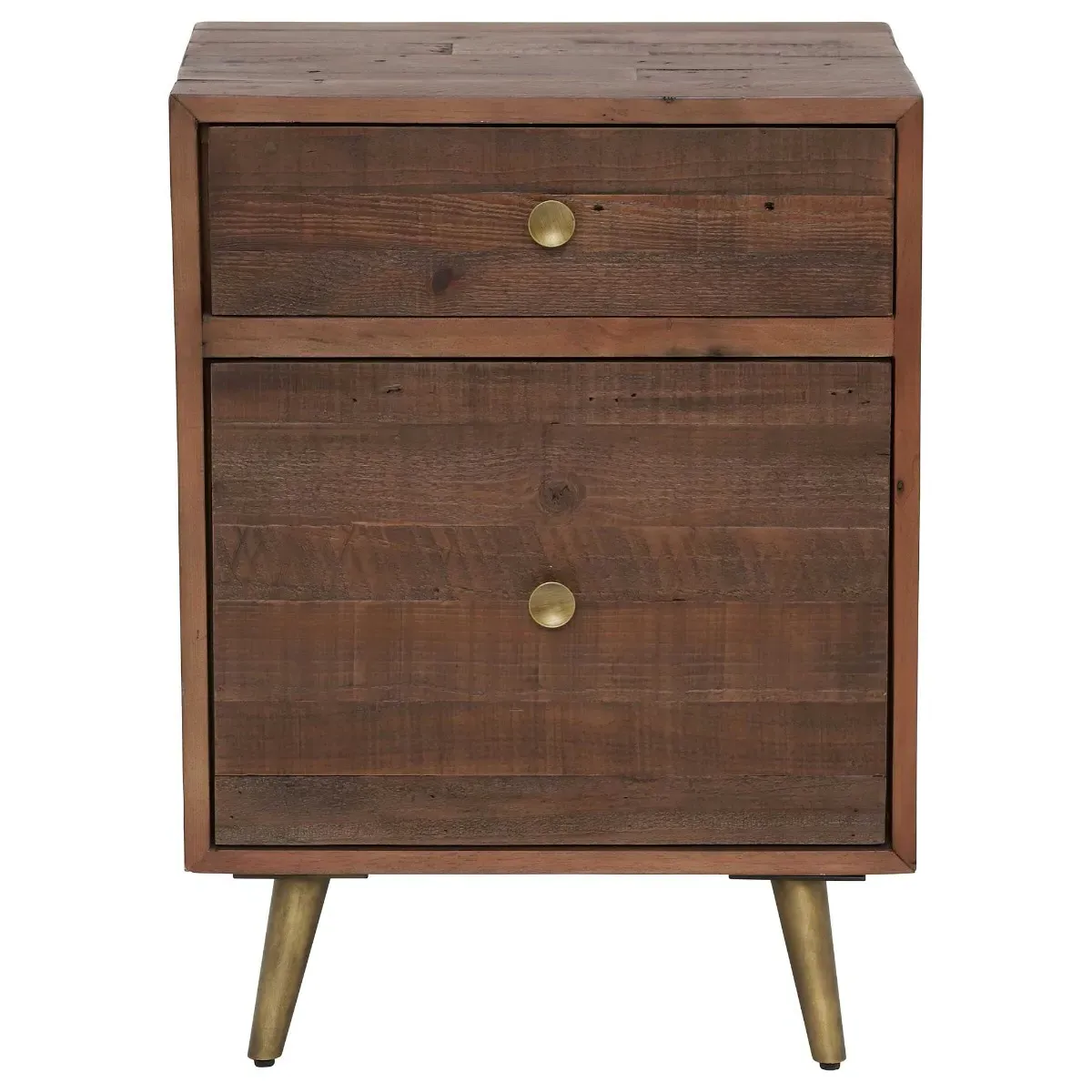 Modi Filing Cabinet with Drawer - Brown, Reclaimed Wood