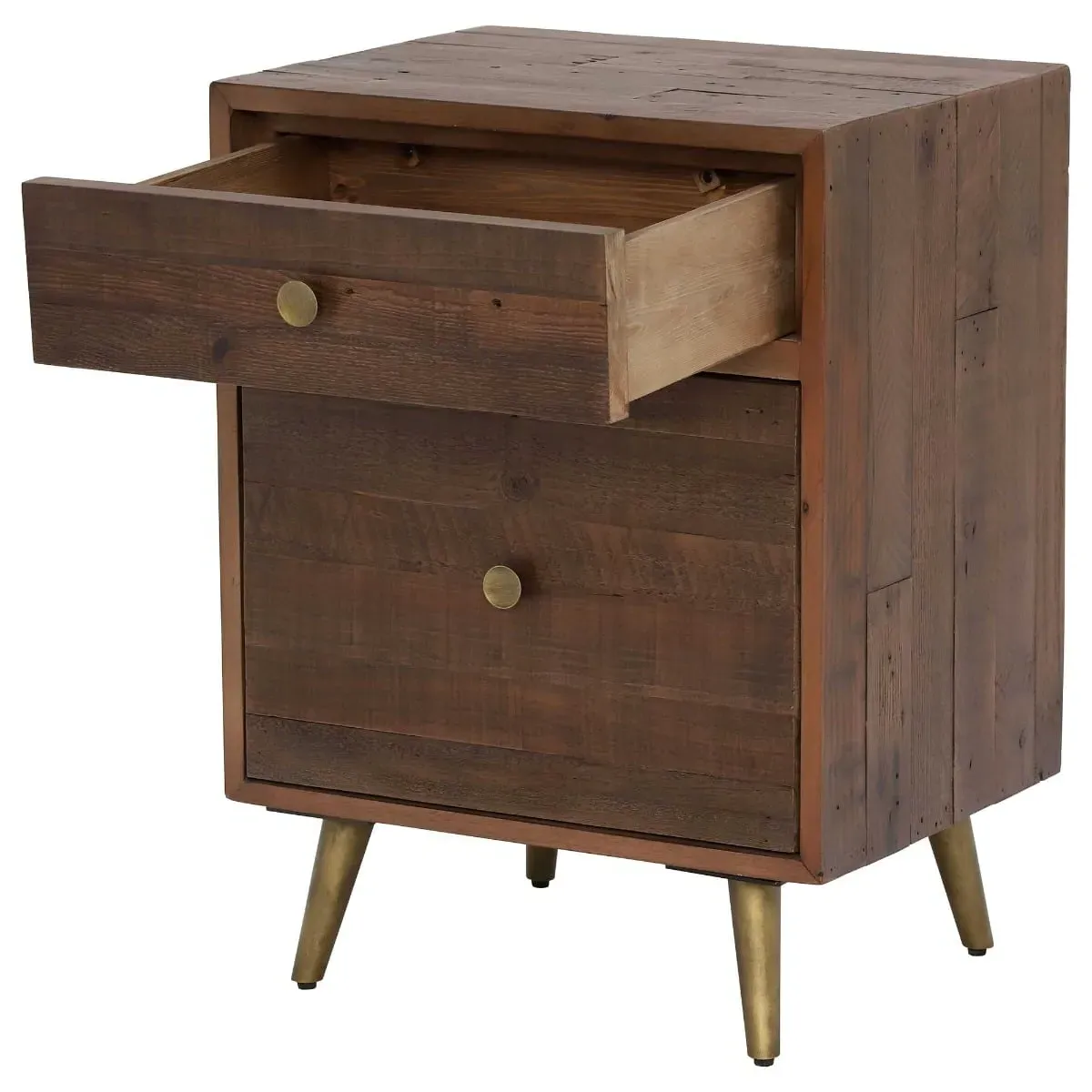 Modi Filing Cabinet with Drawer - Brown, Reclaimed Wood