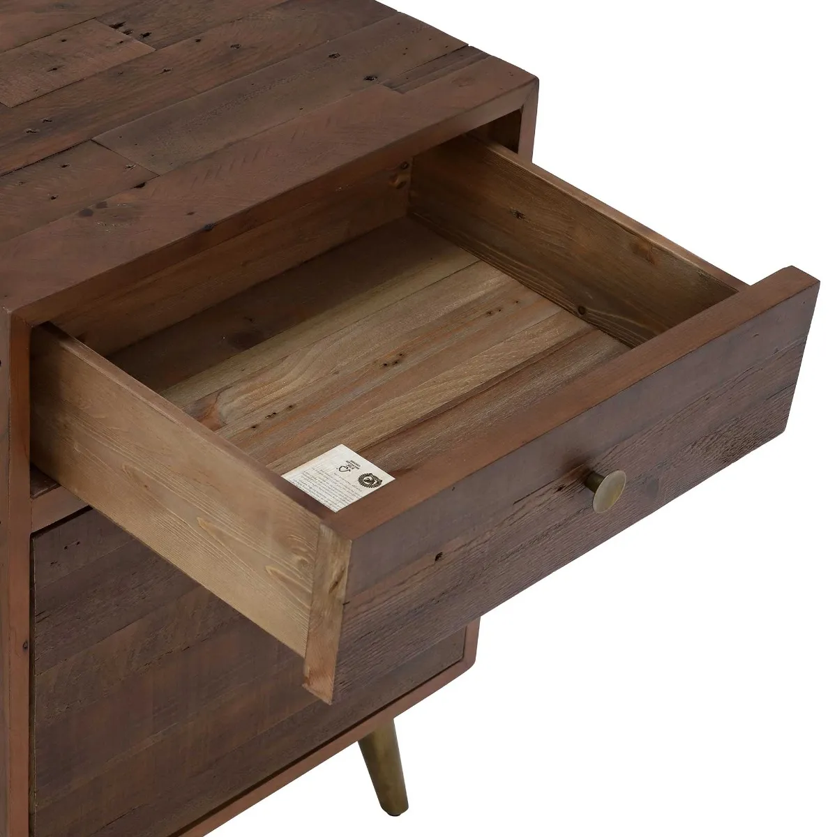 Modi Filing Cabinet with Drawer - Brown, Reclaimed Wood