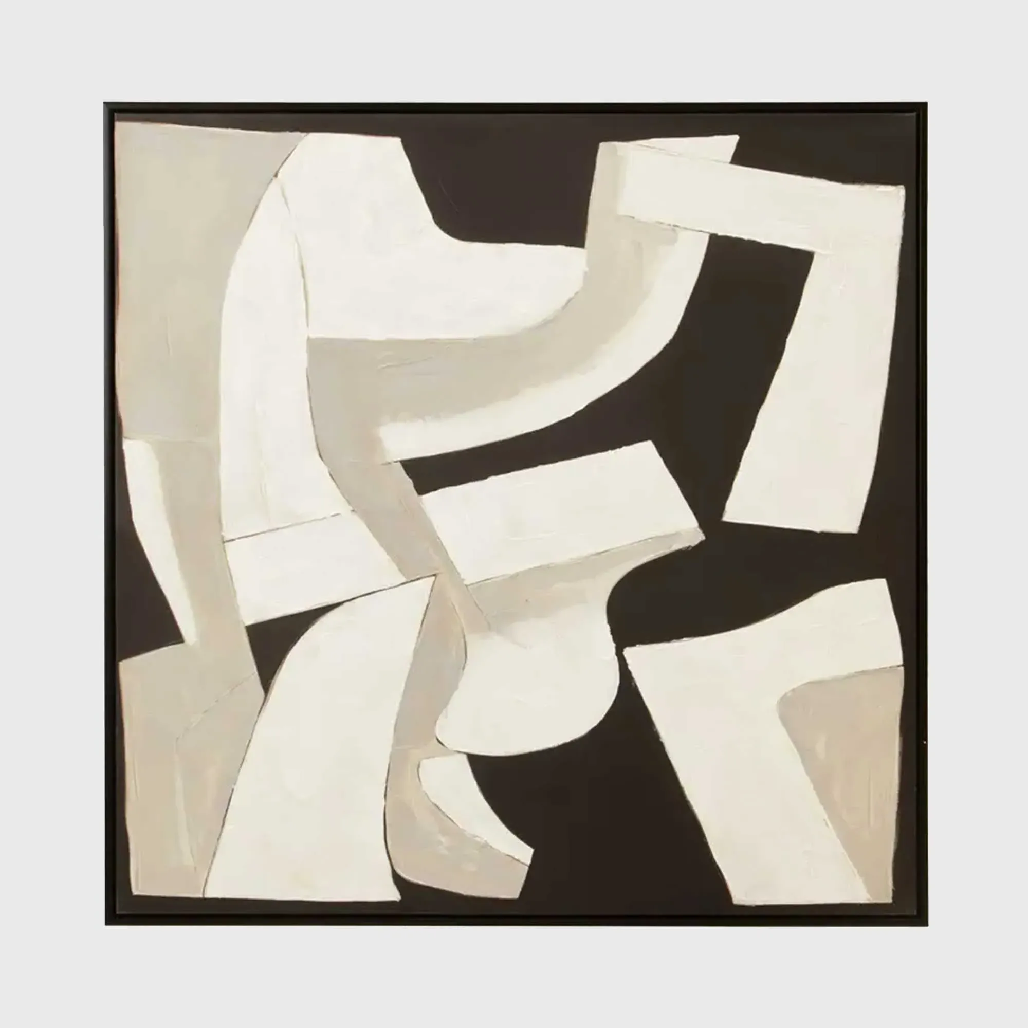 Monochrome Formation Square Canvas Print - Canvas, Pine product