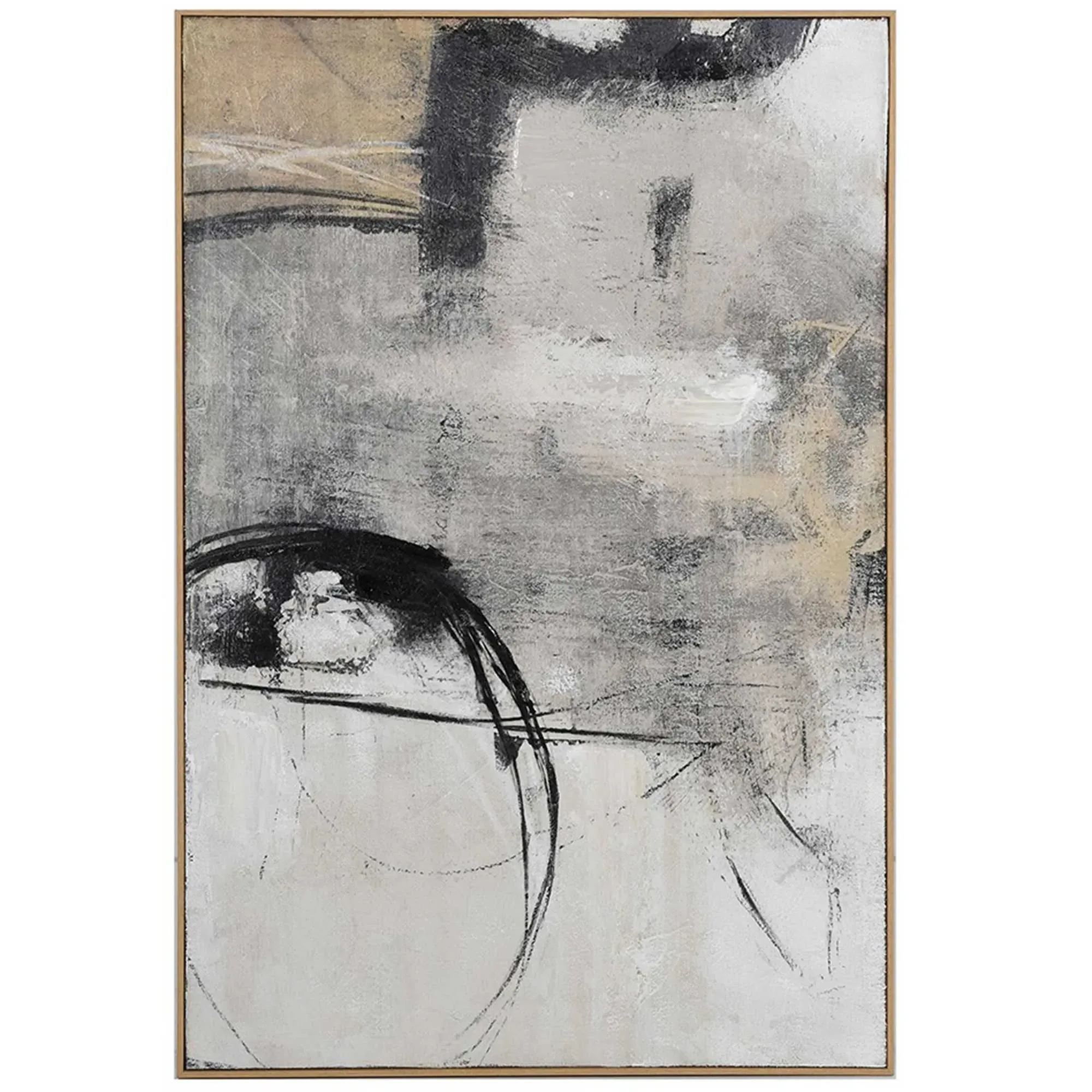 Monochrome Motion Square Framed Canvas Print