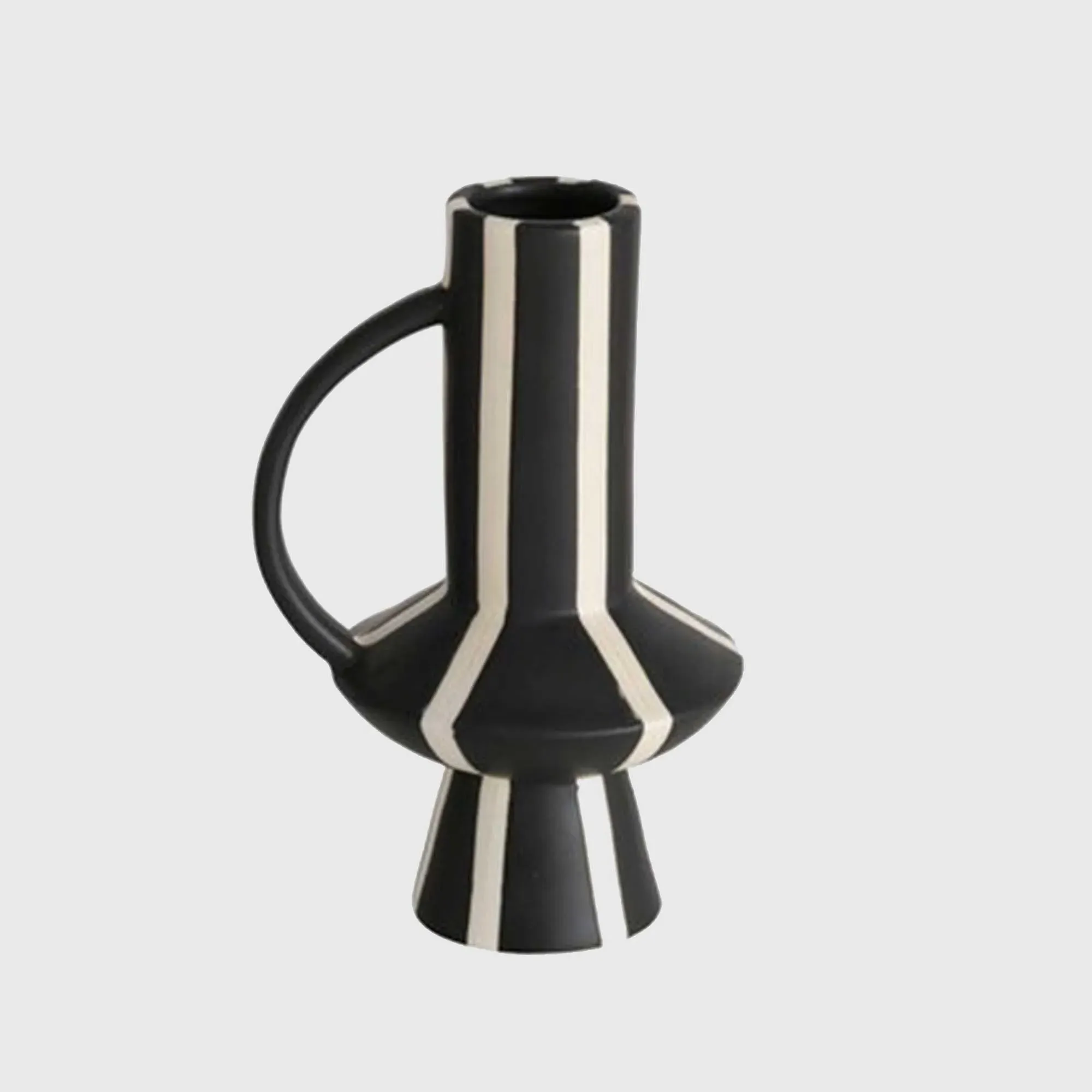 Monochrome Striped Jug Vase image