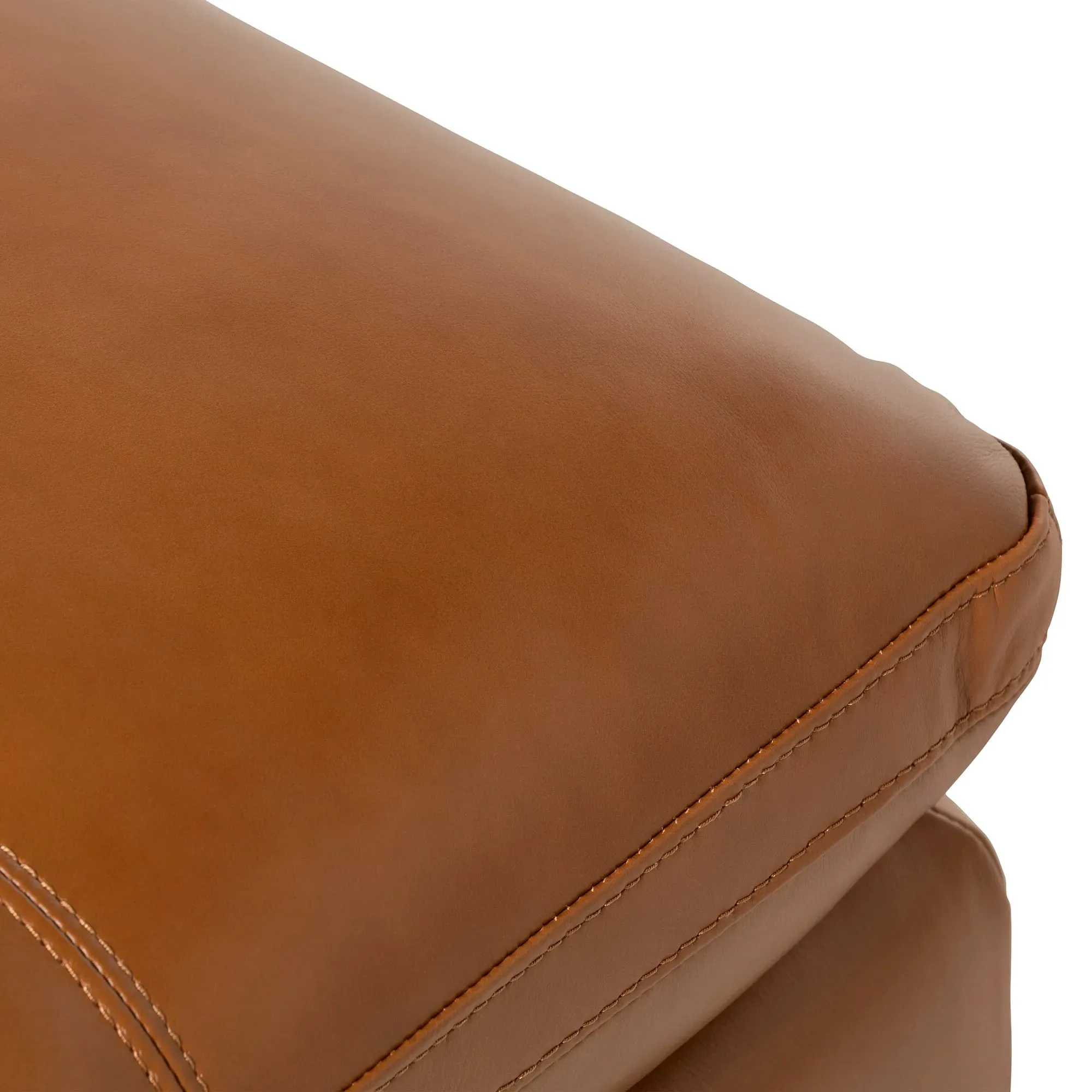 Montague Ottoman - Brown, Leather