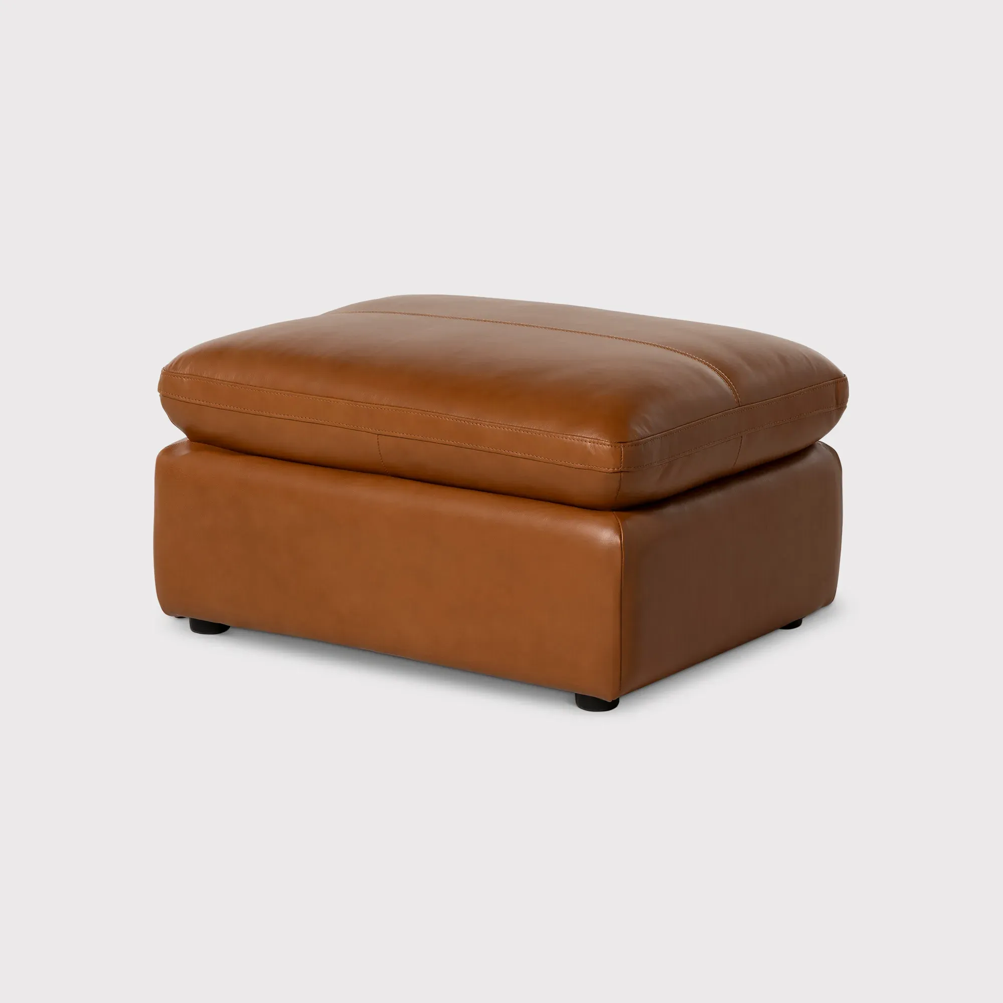 Montague Ottoman - Brown, Leather image