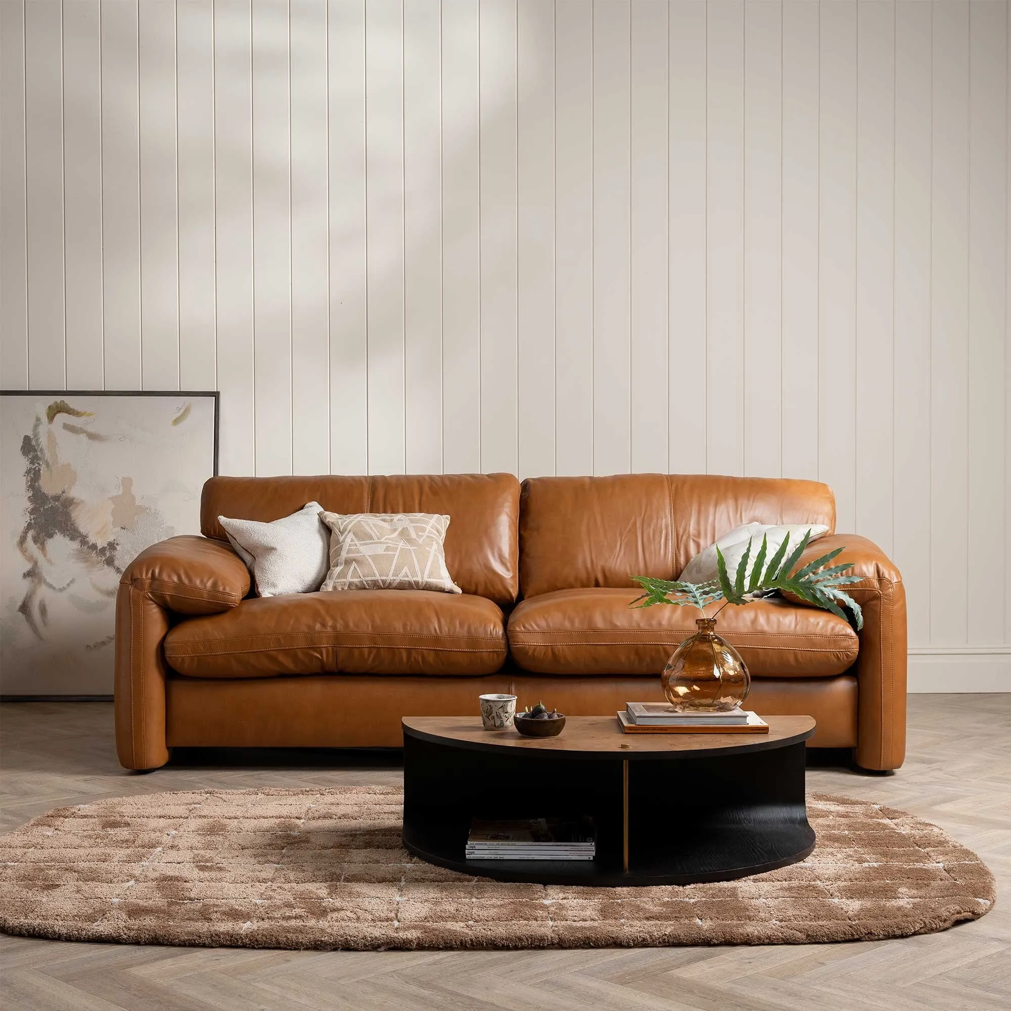 Montague Sofa - Brown, Leather