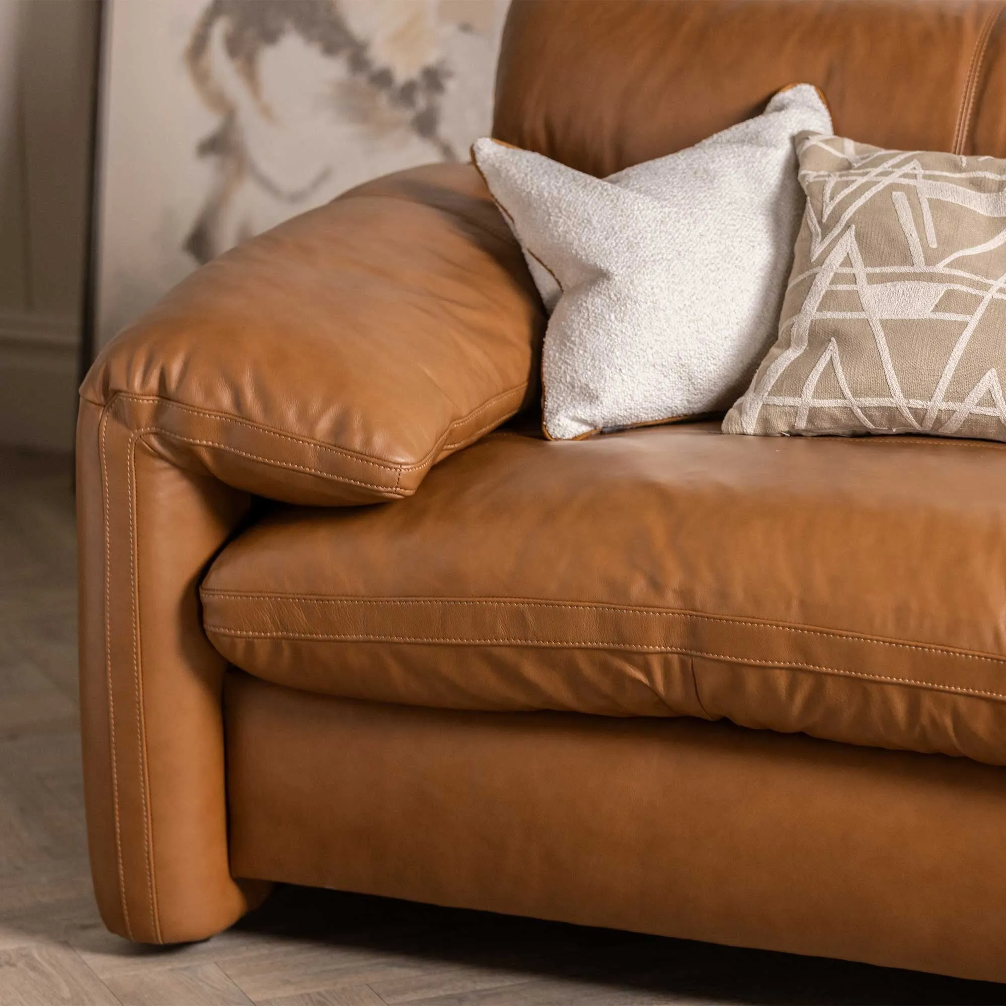 Montague Sofa - Brown, Leather