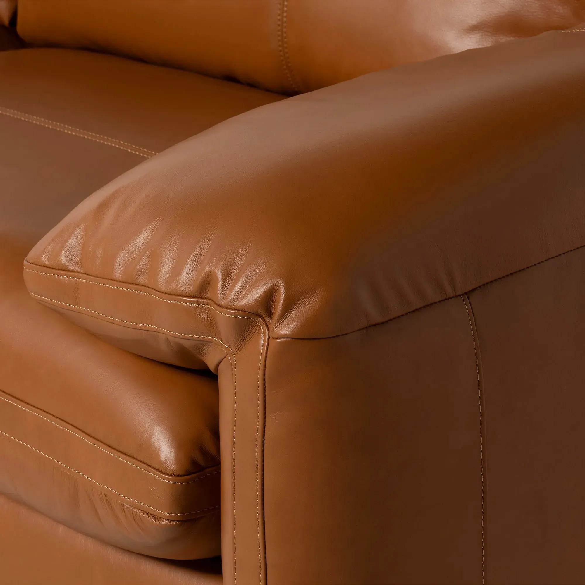 Montague Sofa - Brown, Leather