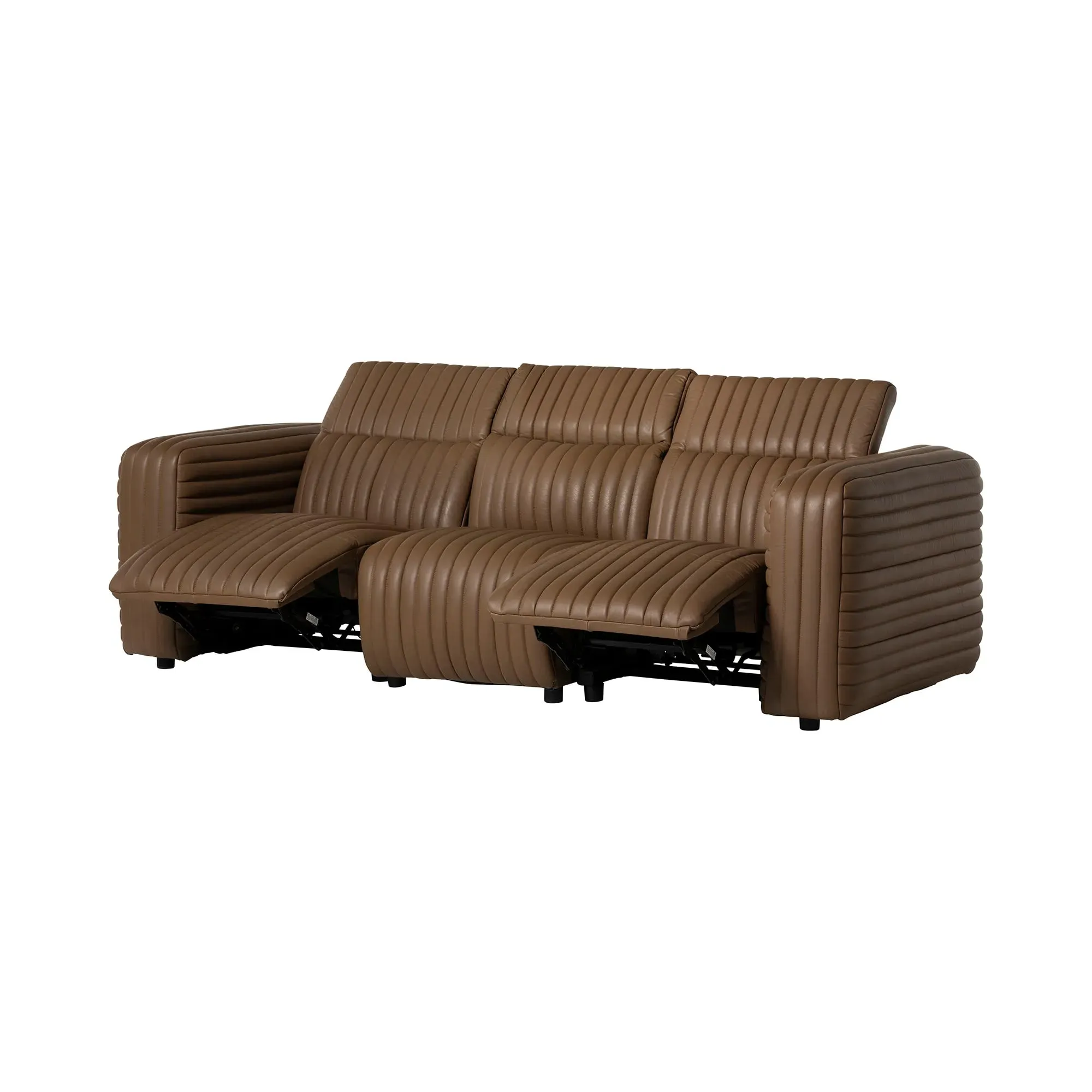 Montara 3-Seater Recliner Sofa - Brown, Leather