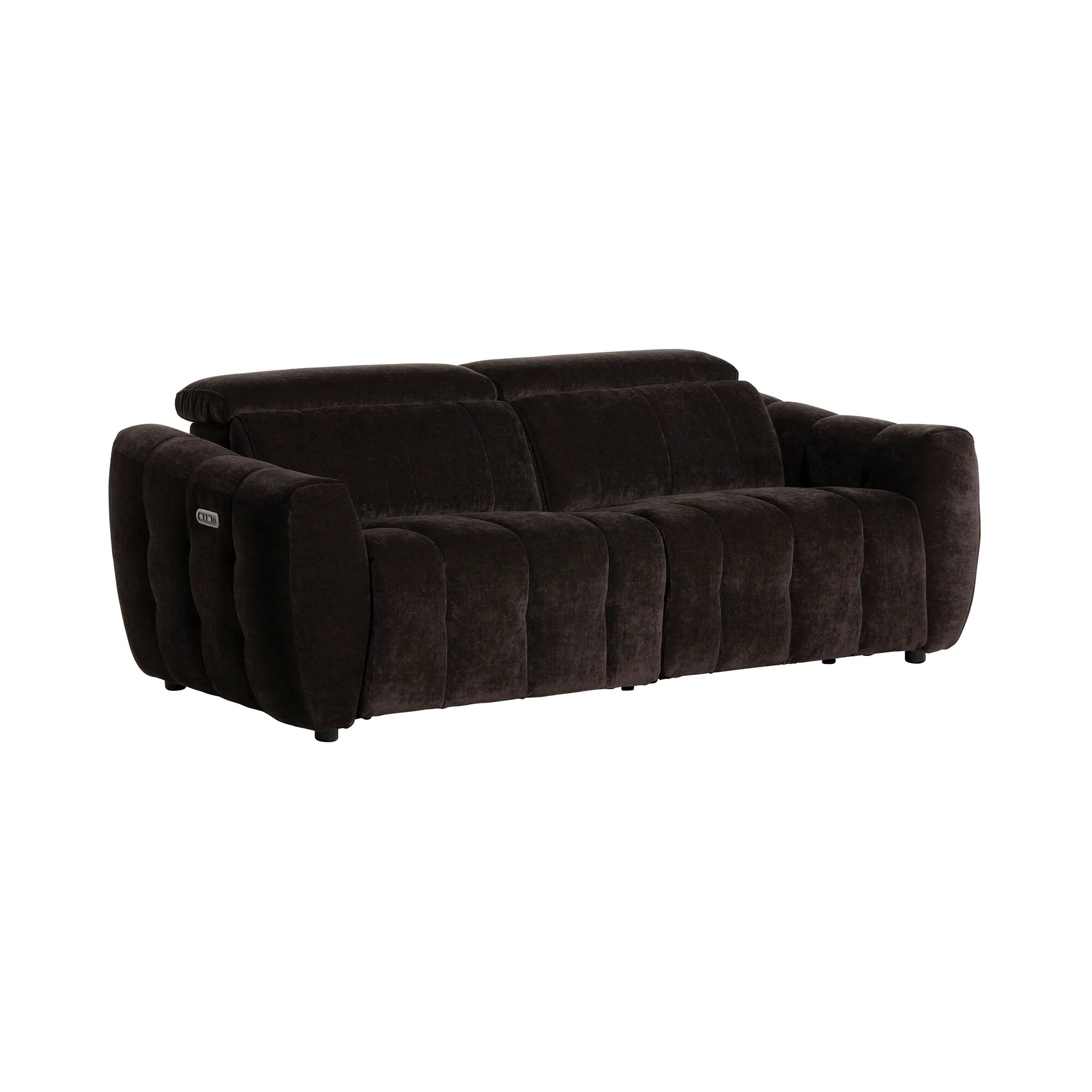 Montgomery 2.5 Seater Sofa with Power Headrest - Brown, Fabric